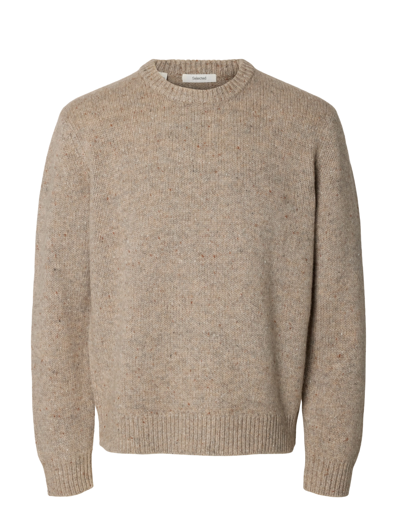 Selected SLMCODY LS KNIT CREW NECK NOOS - Kleidung - OATMEAL / beige