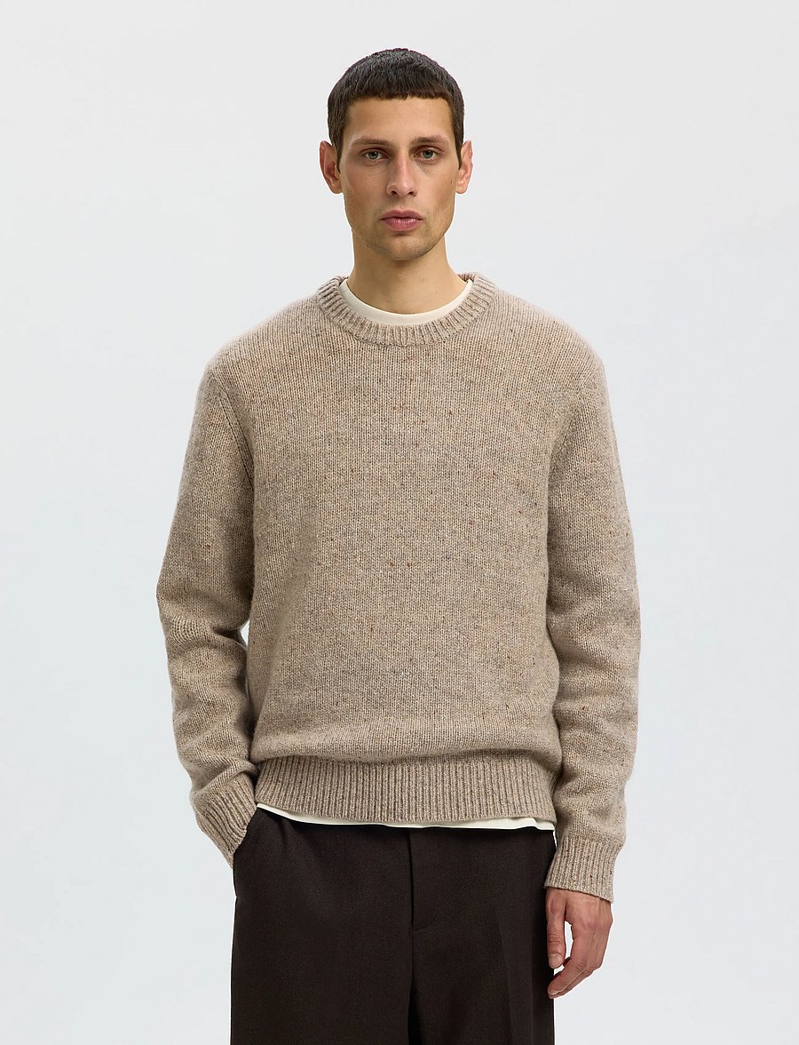 Selected - SLMCODY LS KNIT CREW NECK NOOS - rundhals - oatmeal - 0