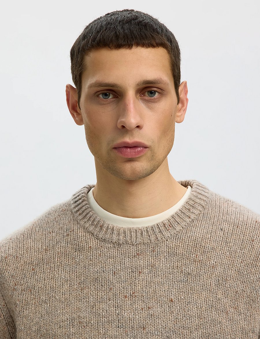 Selected - SLMCODY LS KNIT CREW NECK NOOS - rundhals - oatmeal - 4