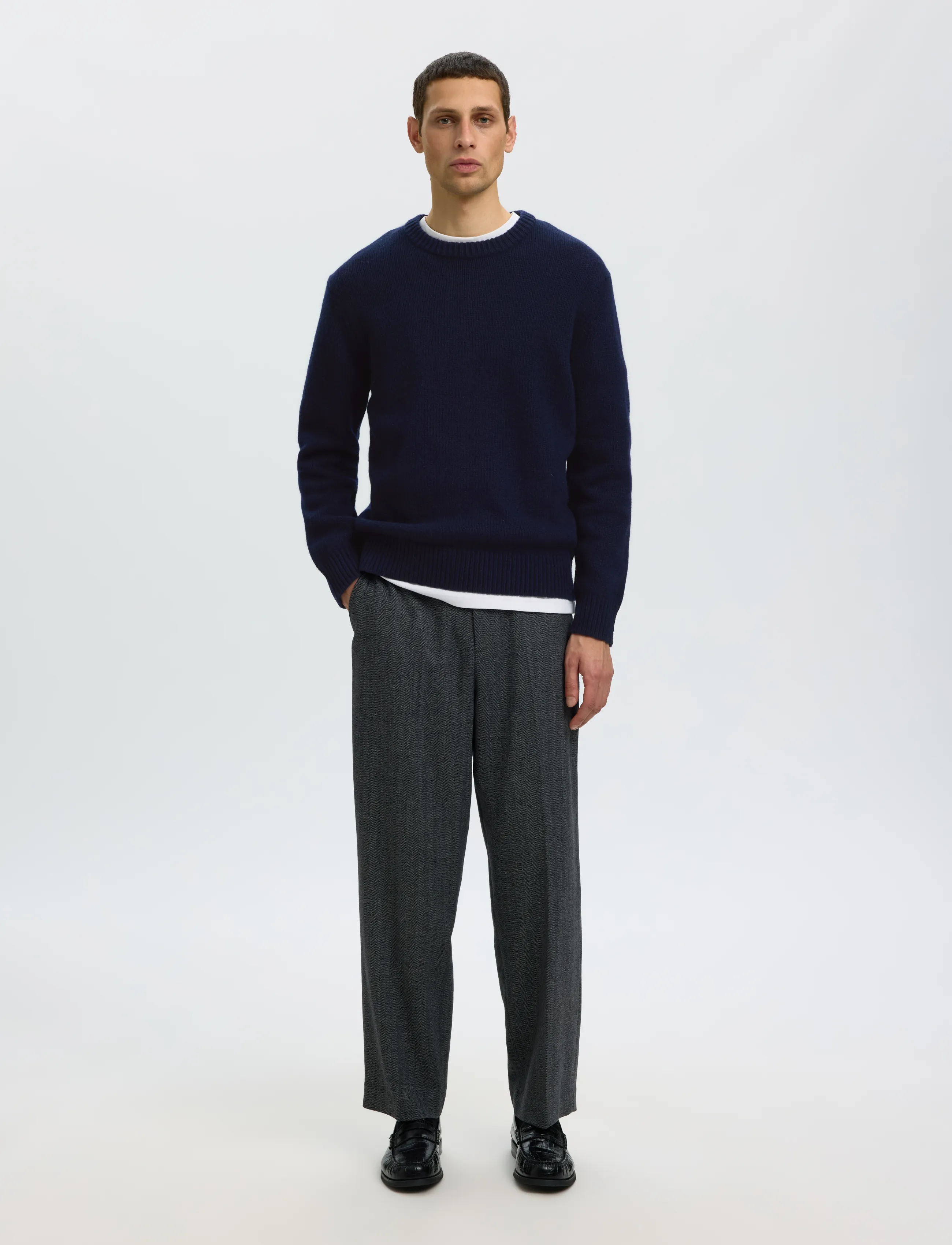 Selected - SLMCODY LS KNIT CREW NECK NOOS - rundhalsad - sky captain - 3