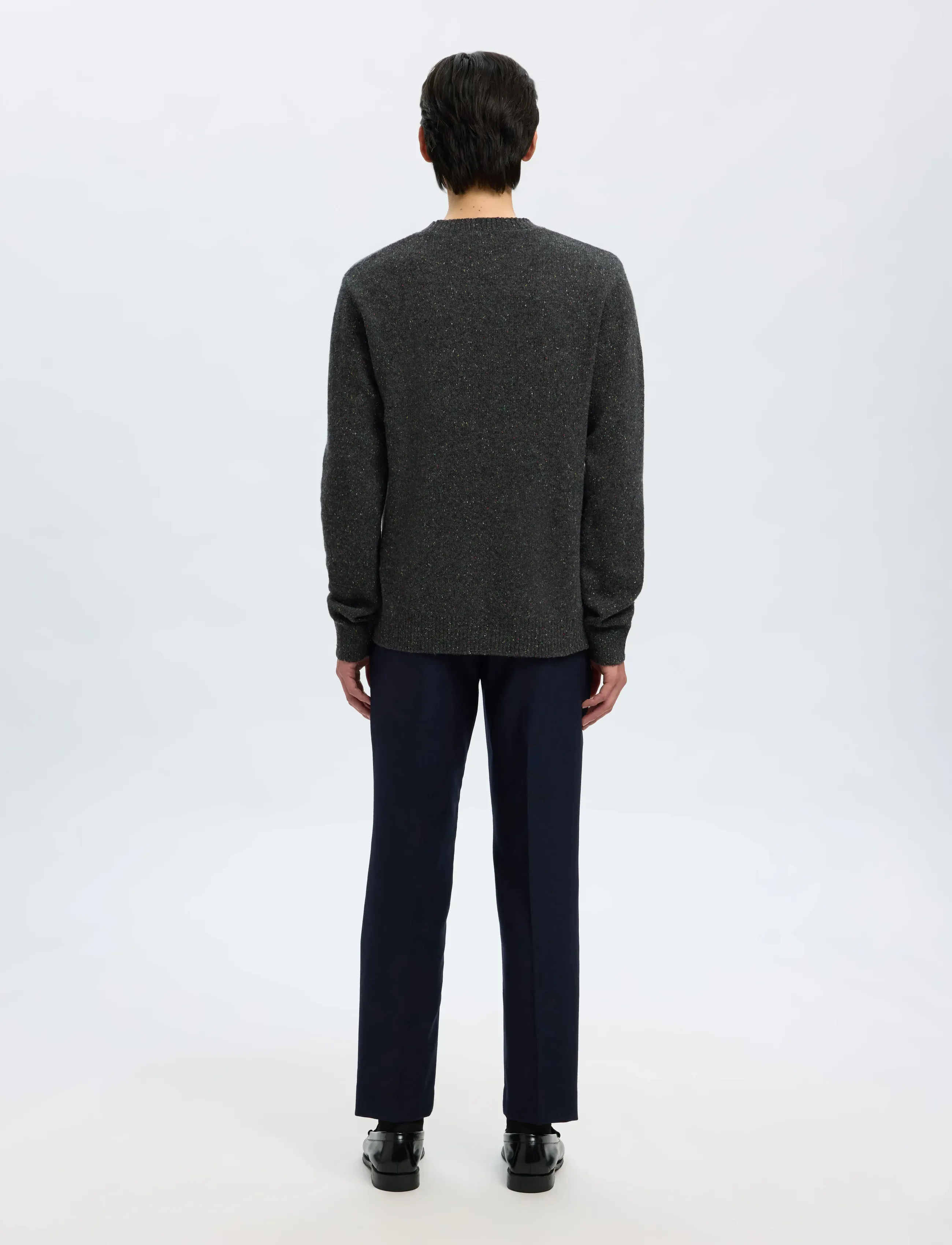 Selected - SLMNEIL LS KNIT NEPS CREW NECK - rund hals - dark grey melange - 2