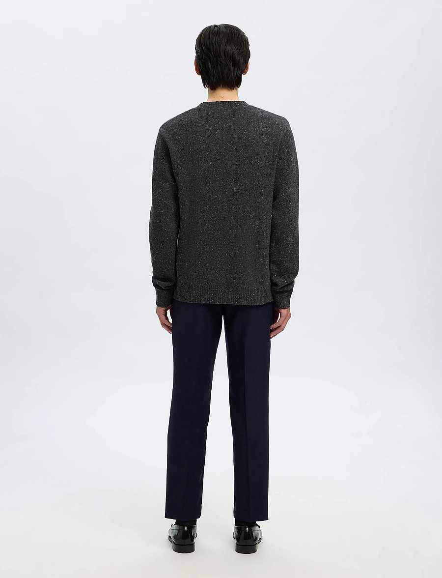Selected - SLMNEIL LS KNIT NEPS CREW NECK - rund hals - dark grey melange - 2