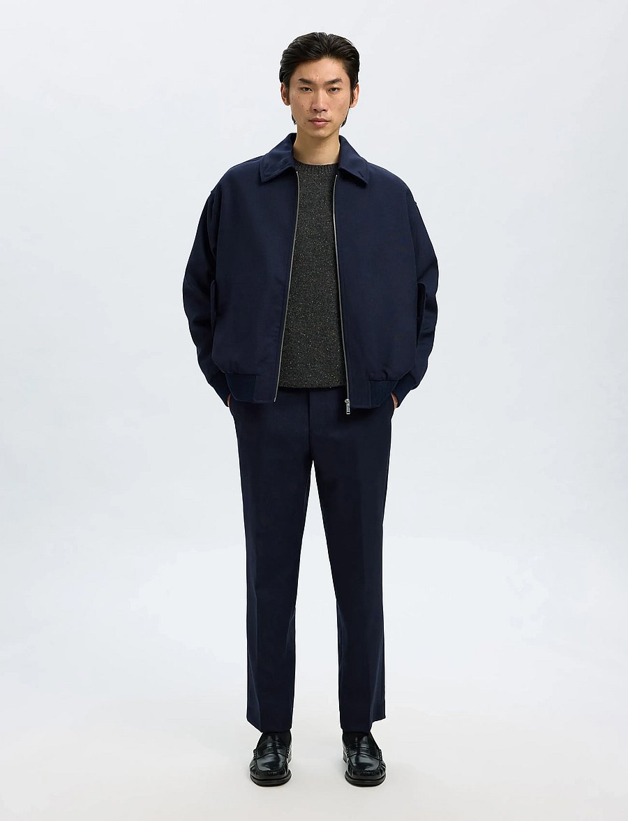 Selected - SLMNEIL LS KNIT NEPS CREW NECK - rund hals - dark grey melange - 5
