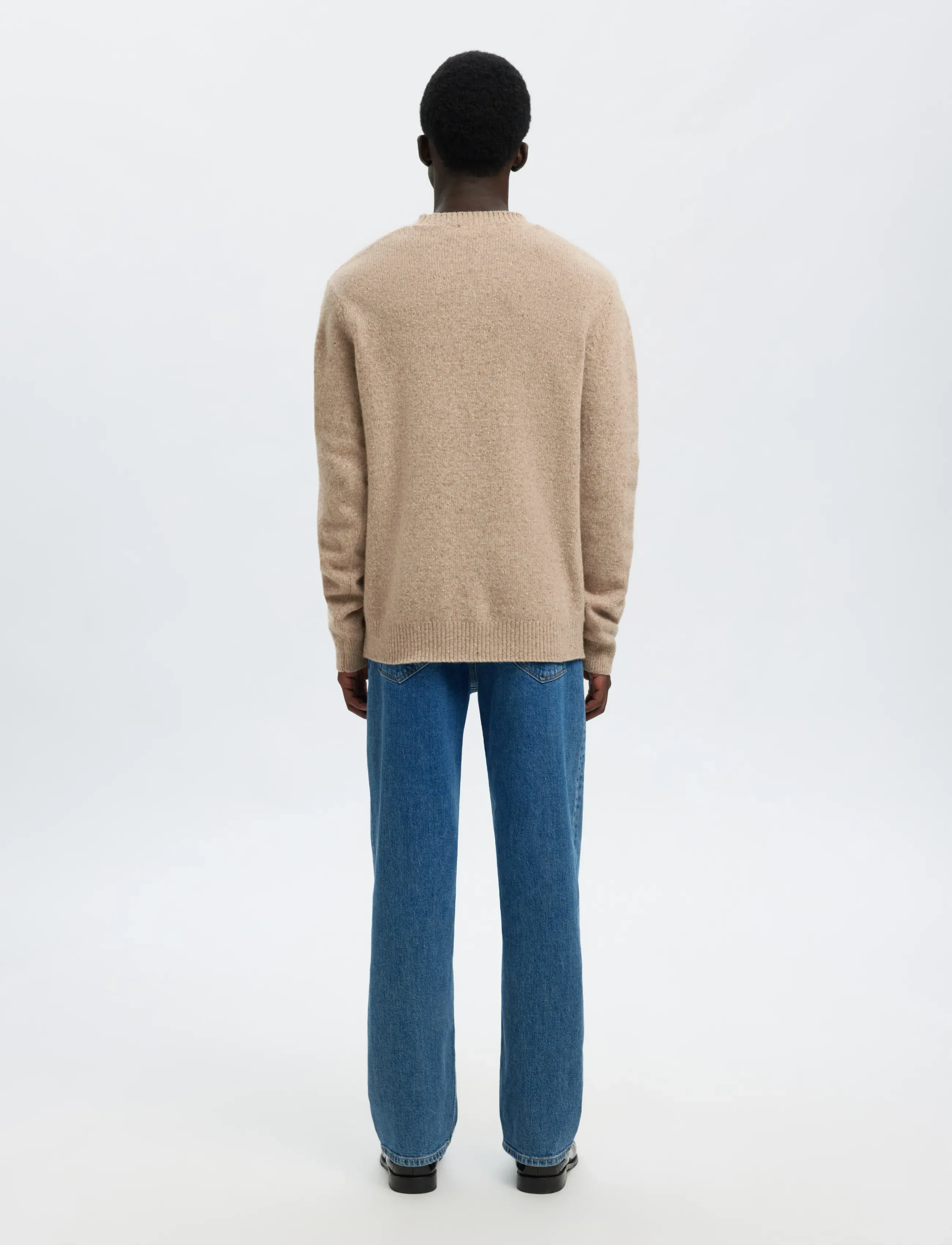 Selected - SLMNEIL LS KNIT NEPS CREW NECK - Ümmarguse kaelusega kudumid - oatmeal - 2