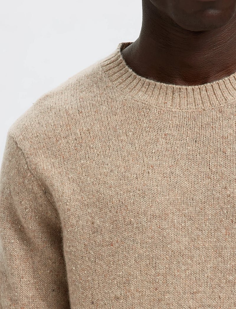 Selected - SLMNEIL LS KNIT NEPS CREW NECK - rundhals - oatmeal - 3