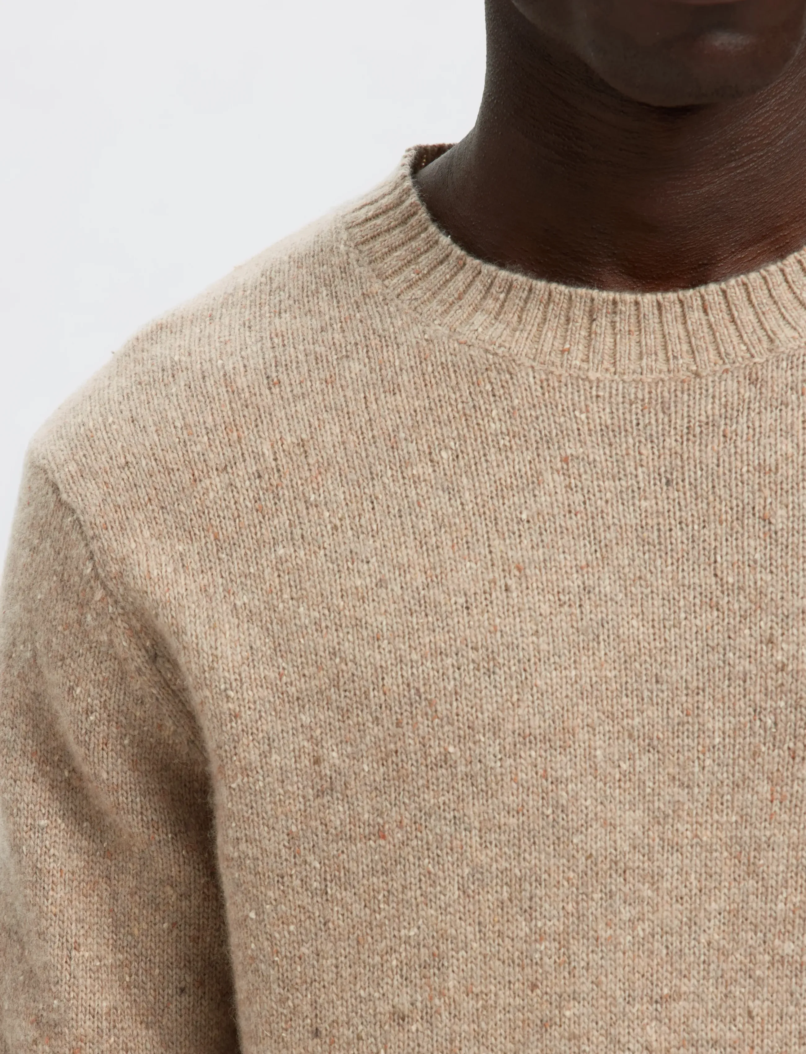 Selected - SLMNEIL LS KNIT NEPS CREW NECK - Ümmarguse kaelusega kudumid - oatmeal - 3