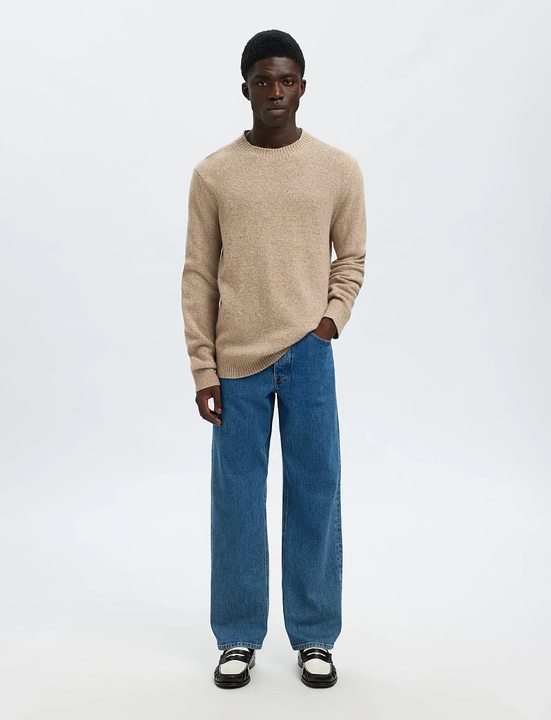 Selected - SLMNEIL LS KNIT NEPS CREW NECK - rundhals - oatmeal - 5