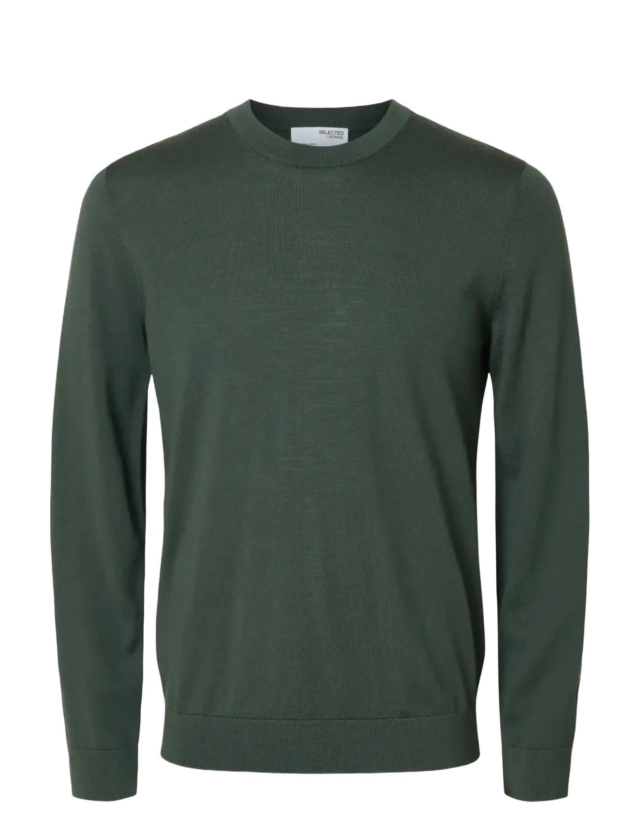 Selected SLMTRAY LS KNIT MERINO CREW NECK NOOS - Tøj - DEEP FOREST / khaki/green