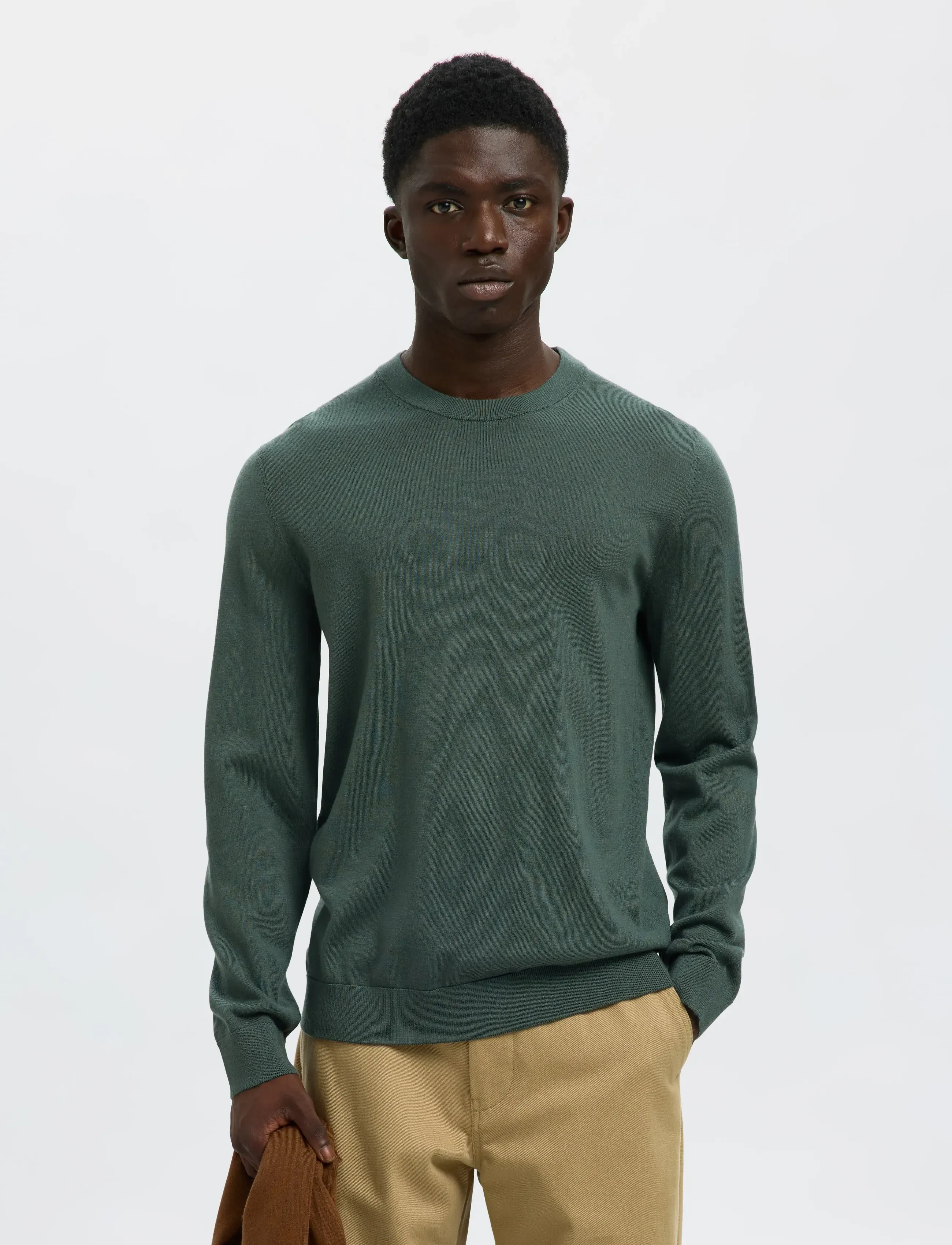 Slmtray Ls Knit Reg Merino Crew Noos