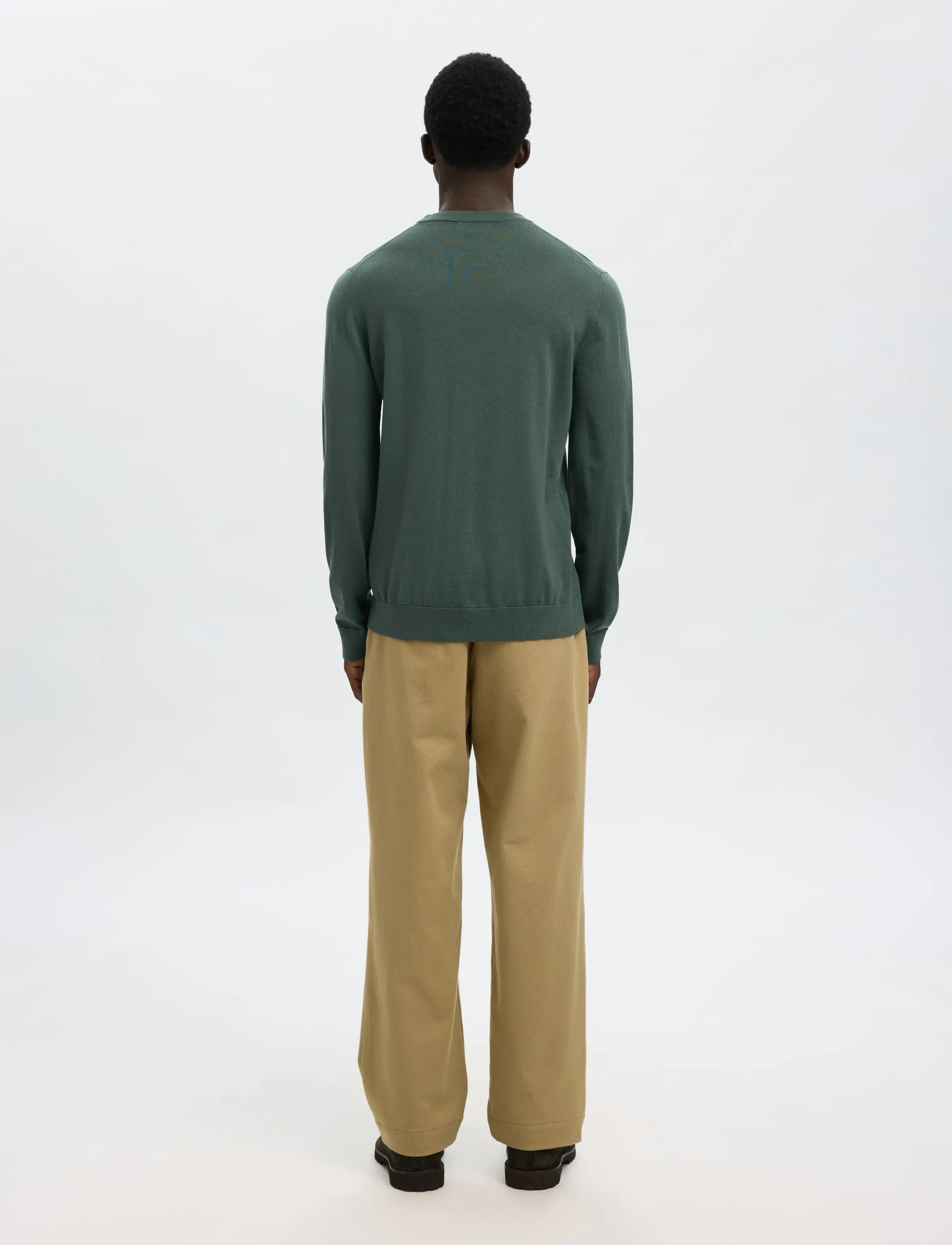 Selected - SLMTRAY LS KNIT MERINO CREW NECK NOOS - rundhals - deep forest - 2