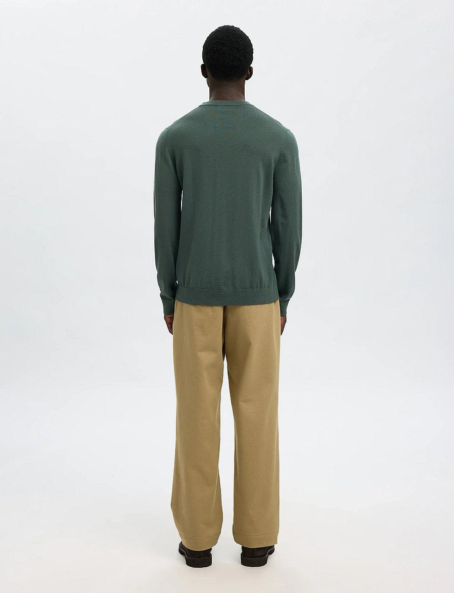 Selected - SLMTRAY LS KNIT MERINO CREW NECK NOOS - rundhals - deep forest - 2
