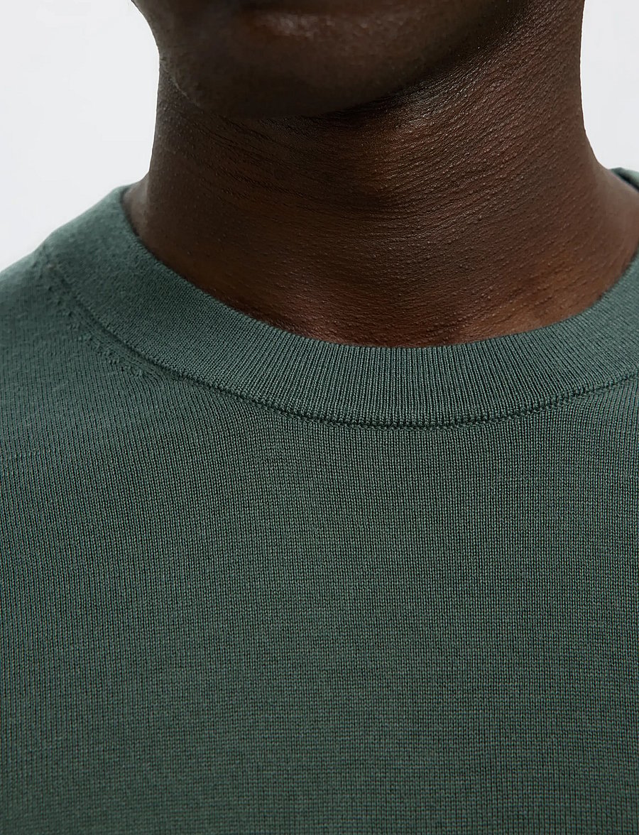 Selected - SLMTRAY LS KNIT MERINO CREW NECK NOOS - rundhals - deep forest - 3