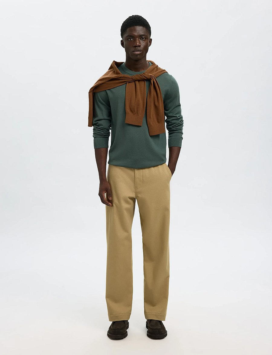 Selected - SLMTRAY LS KNIT MERINO CREW NECK NOOS - rundhals - deep forest - 4