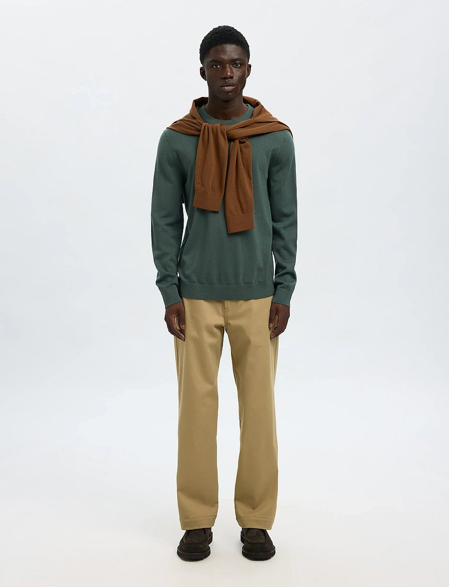 Selected - SLMTRAY LS KNIT MERINO CREW NECK NOOS - rundhals - deep forest - 5