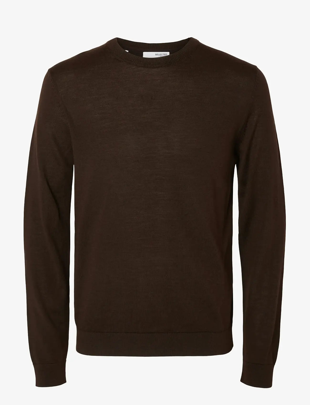 Selected - SLHTRAY LS KNIT MERINO CREW NECK NOOS - Ümmarguse kaelusega kudumid - demitasse - 1