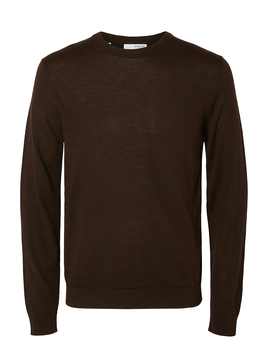 Selected - SLMTRAY LS KNIT MERINO CREW NECK NOOS - rund hals - demitasse - 1
