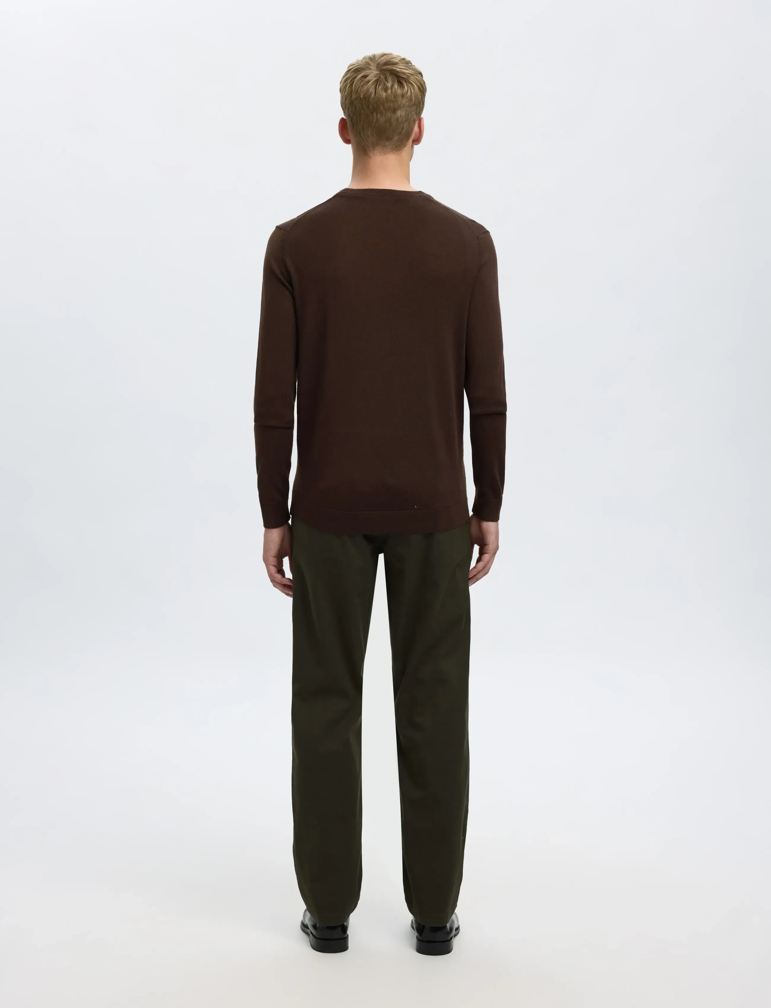 Selected - SLMTRAY LS KNIT MERINO CREW NECK NOOS - rund hals - demitasse - 2