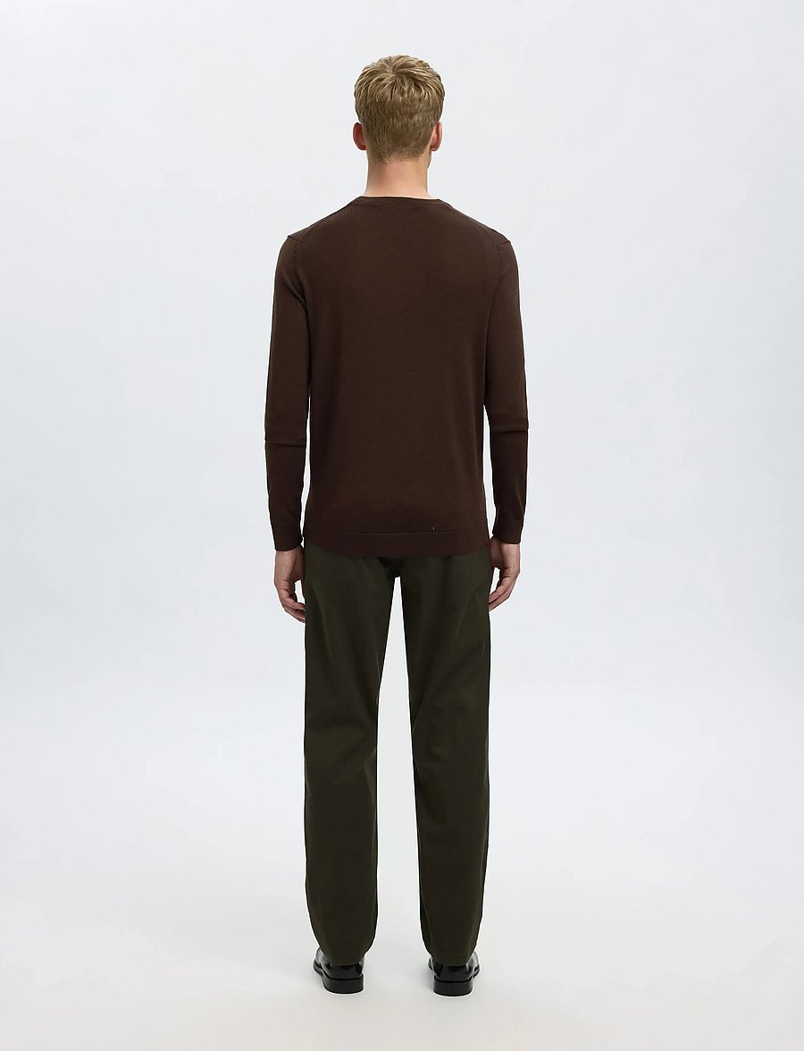 Selected - SLMTRAY LS KNIT MERINO CREW NECK NOOS - rund hals - demitasse - 2