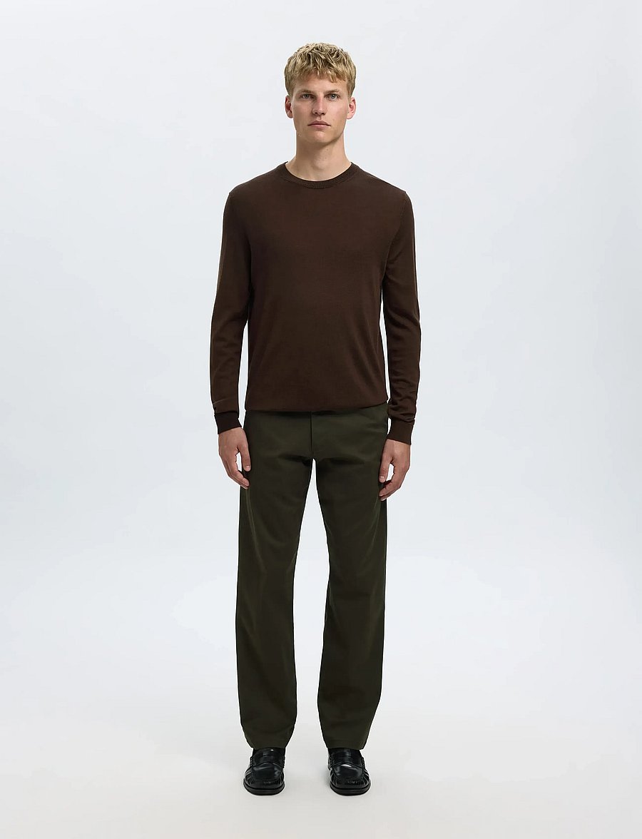 Selected - SLMTRAY LS KNIT MERINO CREW NECK NOOS - rund hals - demitasse - 5