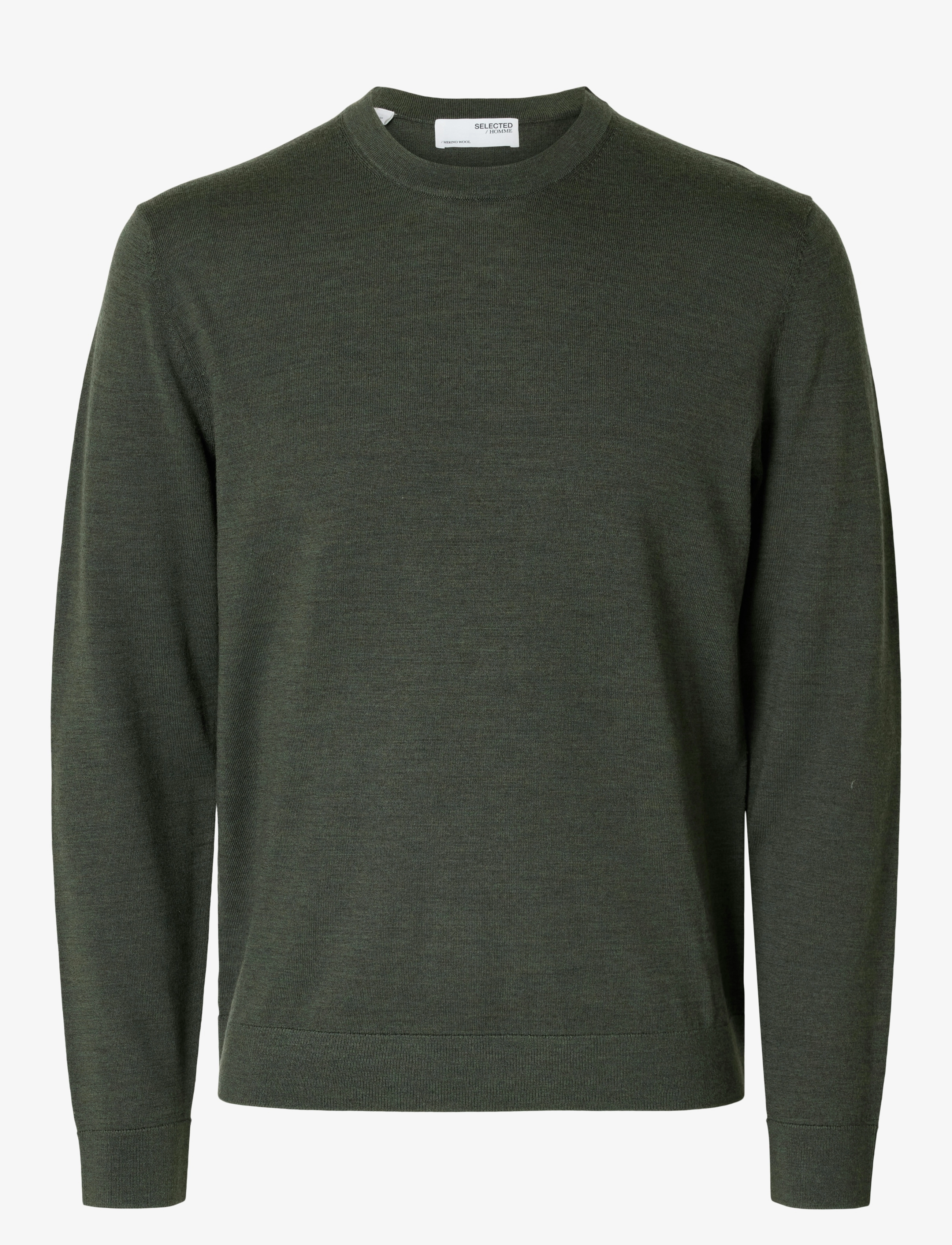 SELECTED Slmtray Ls Knit Reg Merino Crew Noos Grün - S - Herren