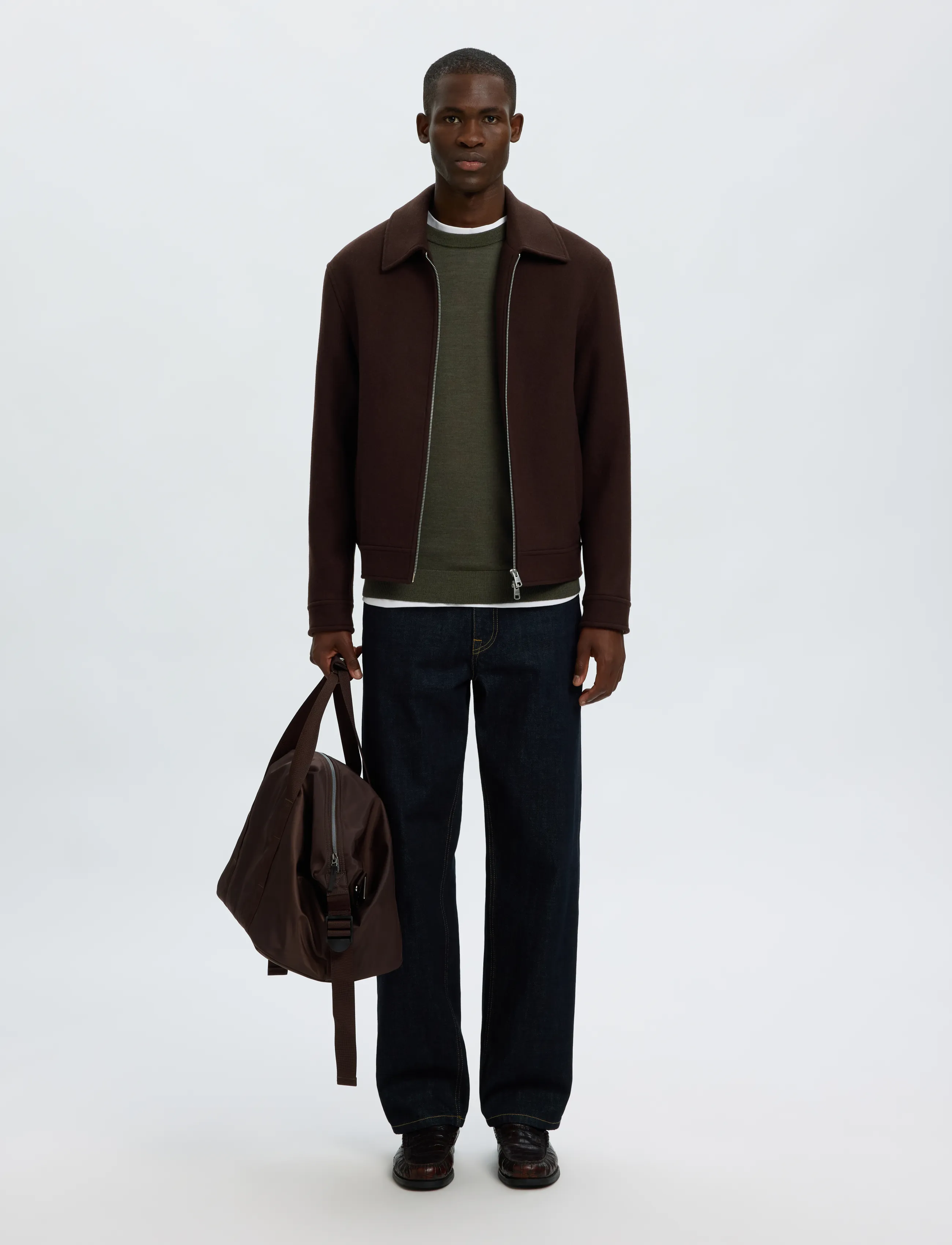 Selected - SLMTRAY LS KNIT REG MERINO CREW NOOS - basic-strickmode - forest night - 5
