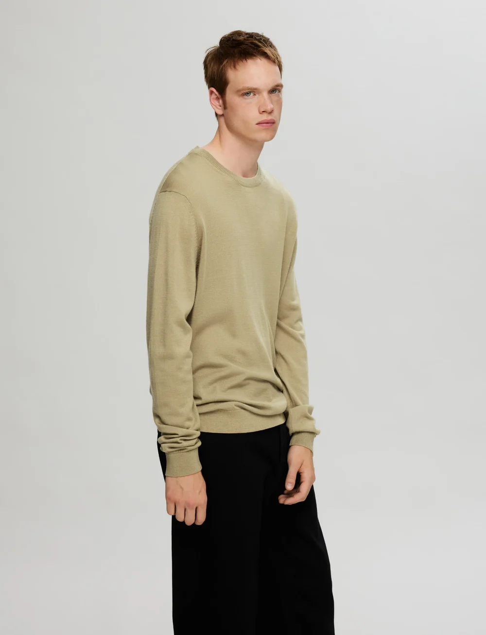Selected - SLHTRAY LS KNIT MERINO CREW NECK NOOS - rund hals - kelp - 3