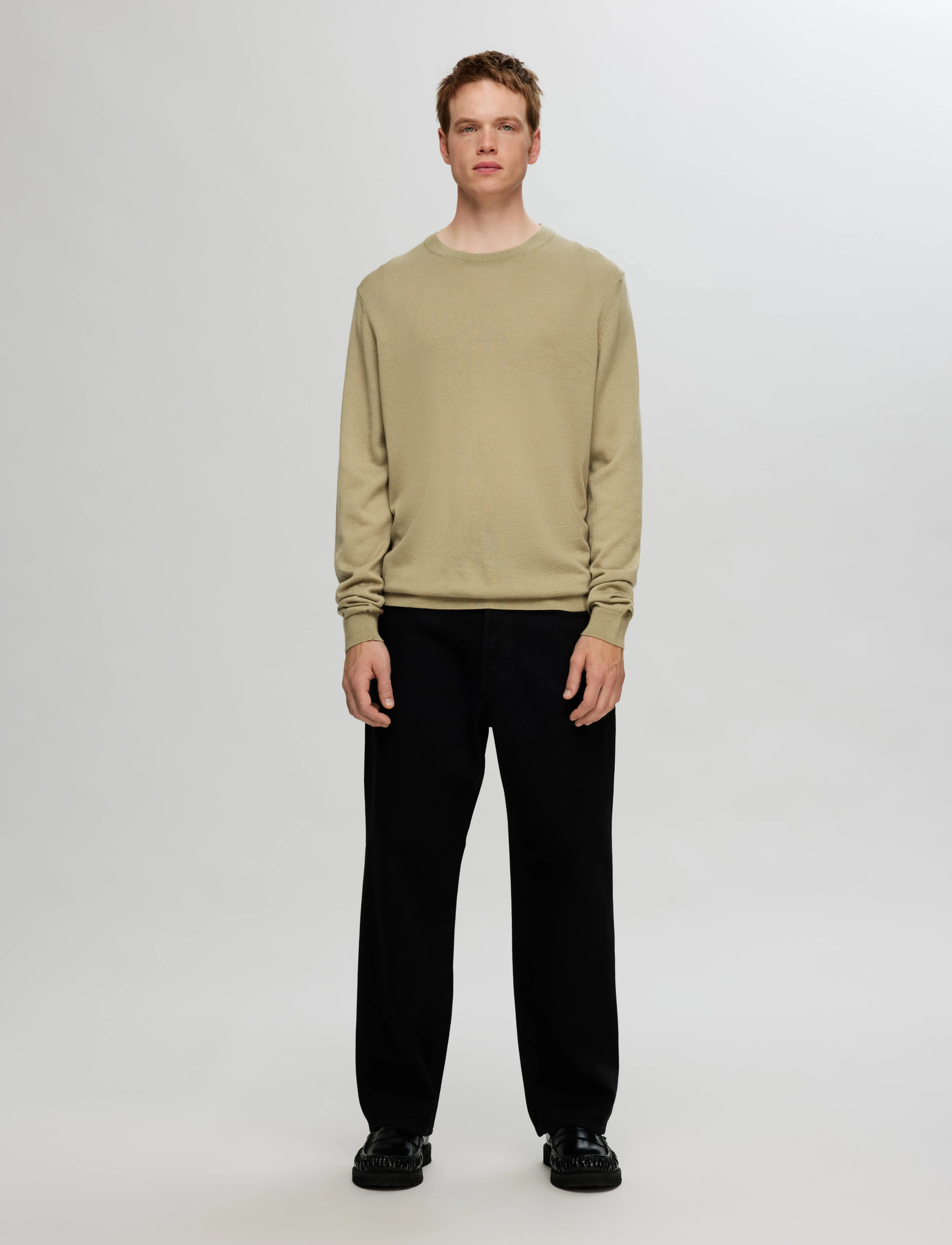 Selected - SLHTRAY LS KNIT MERINO CREW NECK NOOS - trøjer - kelp - 4