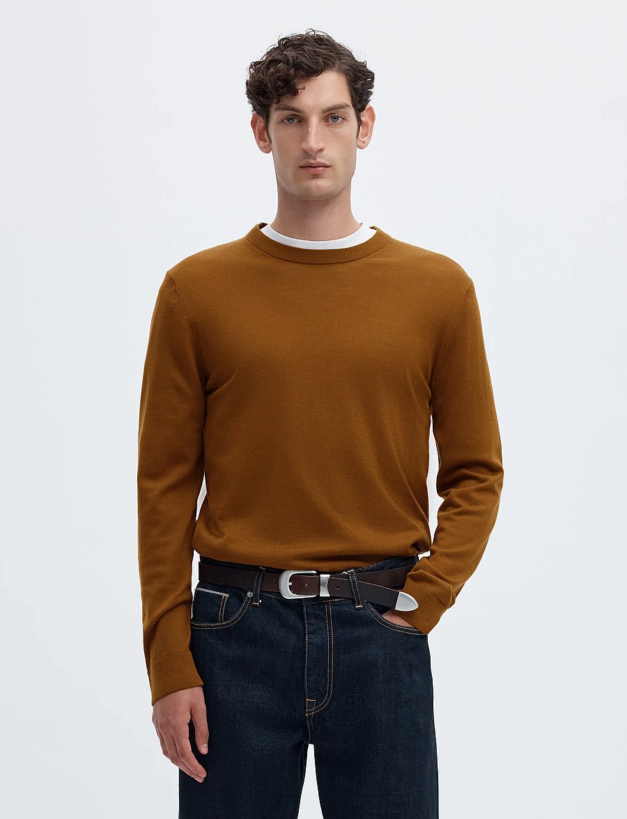 Selected - SLMTRAY LS KNIT REG MERINO CREW NOOS - Ümara kaelusega - monks robe - 0