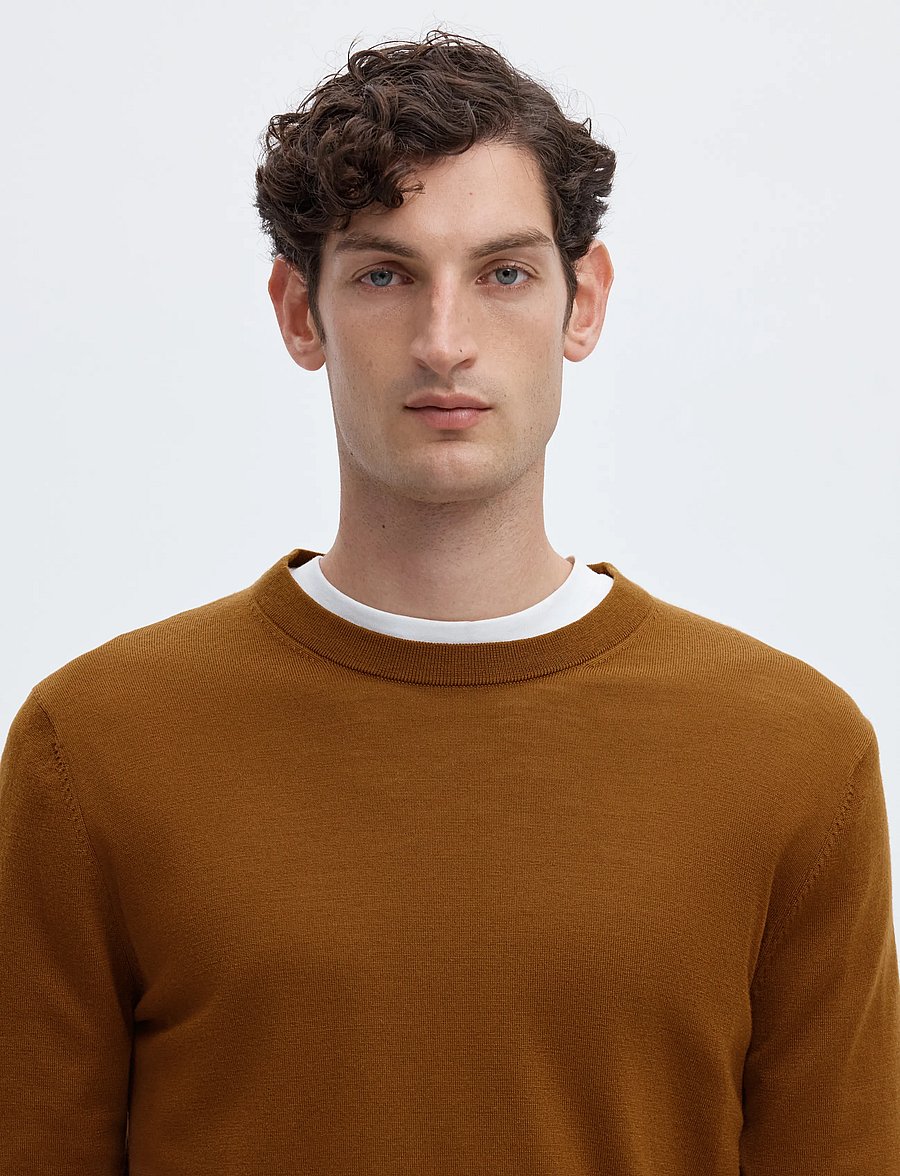 Selected - SLMTRAY LS KNIT REG MERINO CREW NOOS - Ümara kaelusega - monks robe - 4