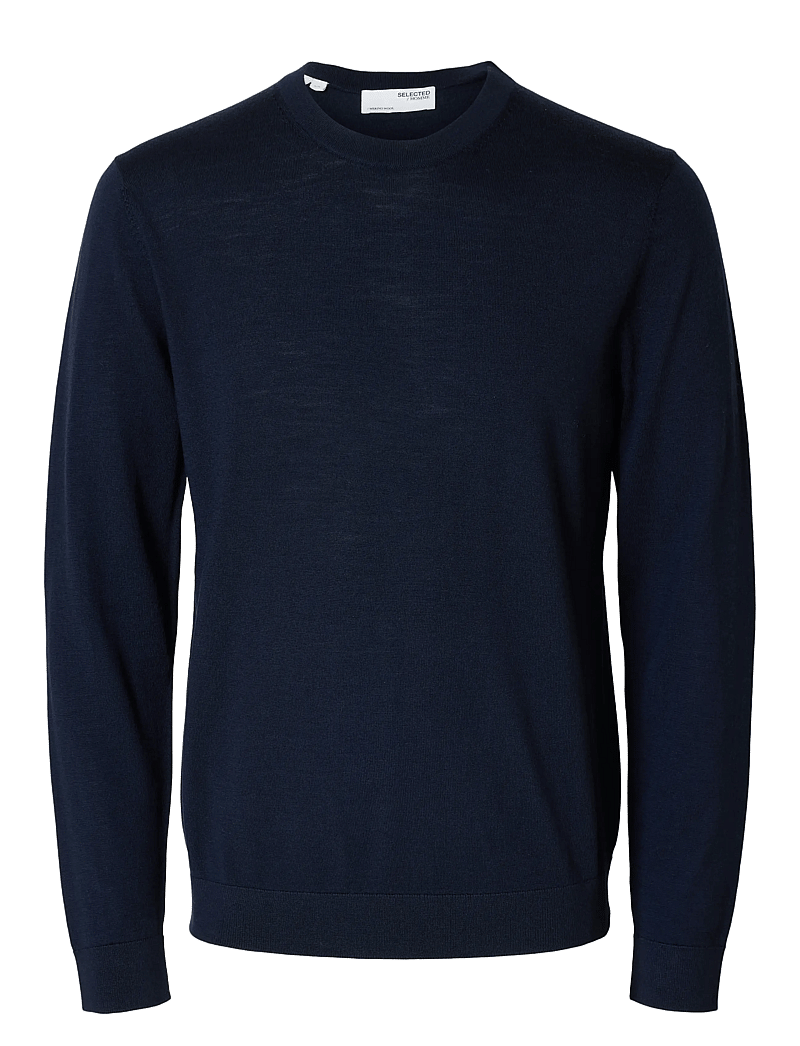 Selected - SLHTRAY LS KNIT MERINO CREW NECK NOOS - Ümmarguse kaelusega kudumid - navy blazer - 1