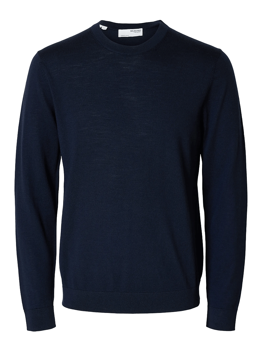 Selected - SLMTRAY LS KNIT MERINO CREW NECK NOOS - rund hals - navy blazer - 1