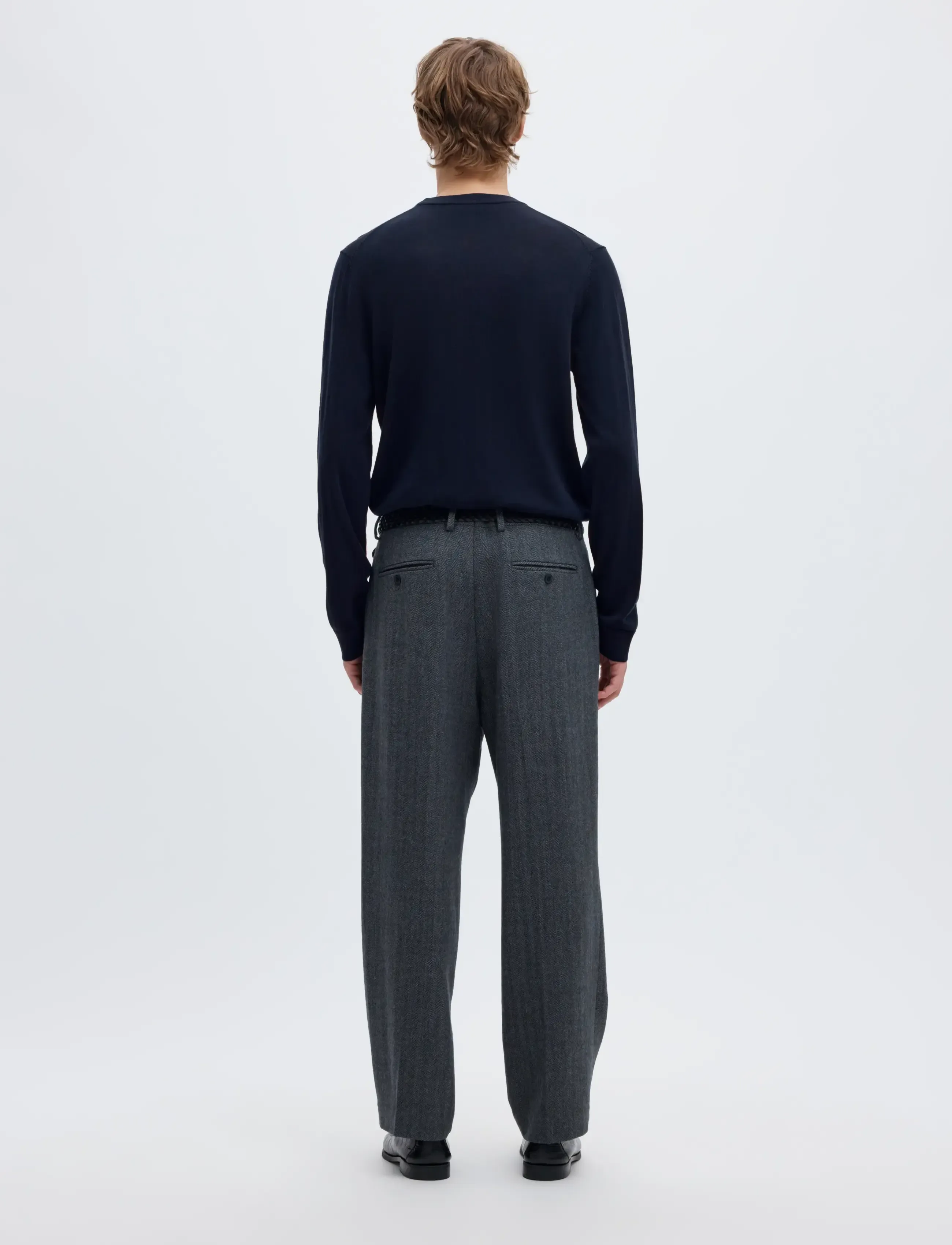 Selected - SLMTRAY LS KNIT REG MERINO CREW NOOS - rundhalsad - navy blazer - 2