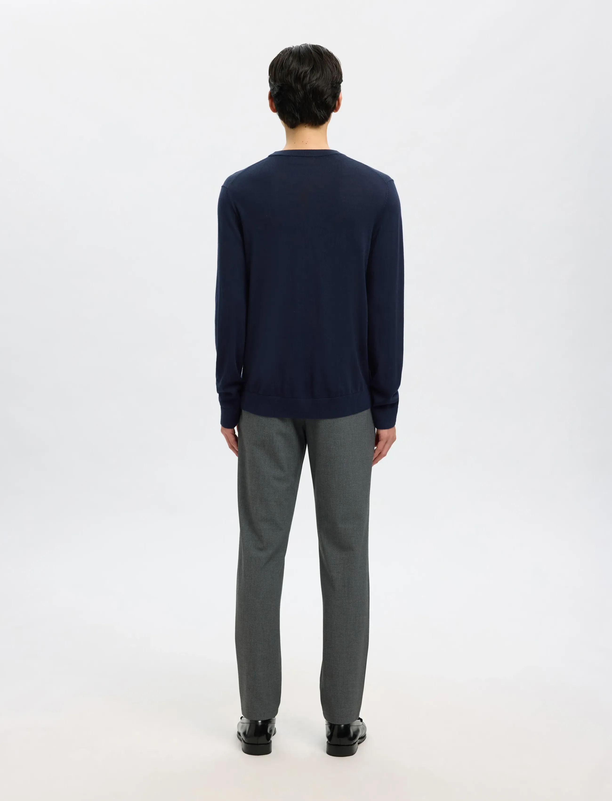 Selected - SLMTRAY LS KNIT MERINO CREW NECK NOOS - rund hals - navy blazer - 2