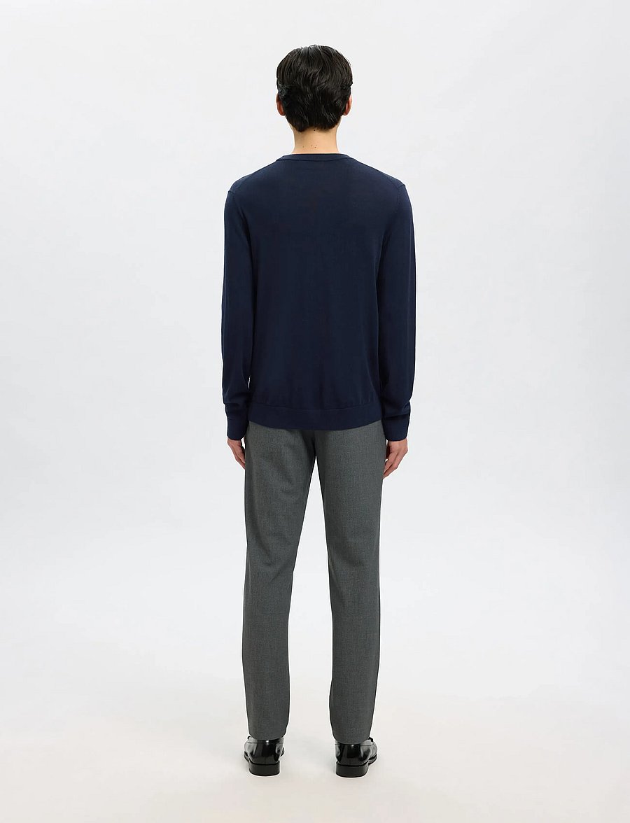 Selected - SLMTRAY LS KNIT MERINO CREW NECK NOOS - rund hals - navy blazer - 2