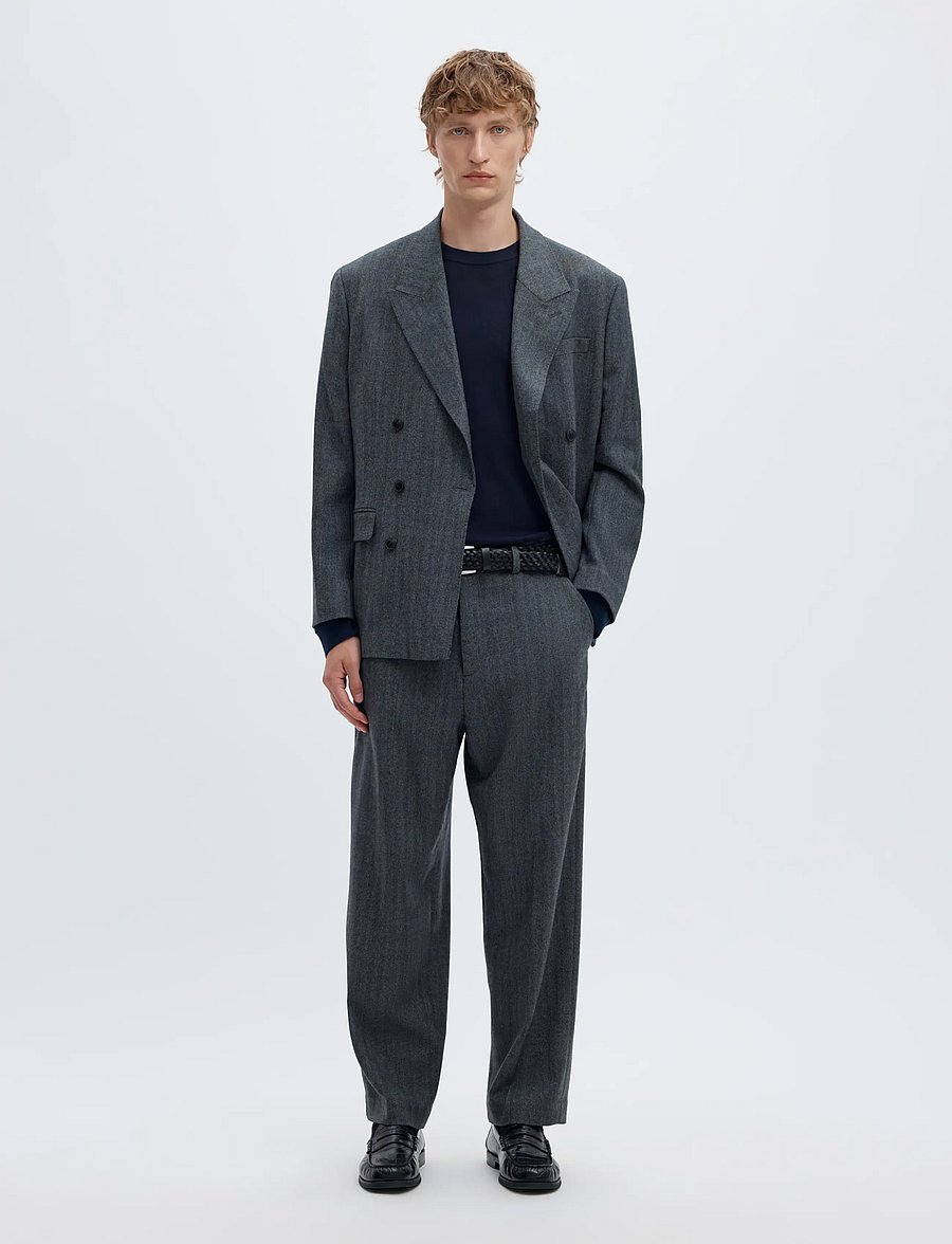 Selected - SLMTRAY LS KNIT REG MERINO CREW NOOS - rundhalsad - navy blazer - 5