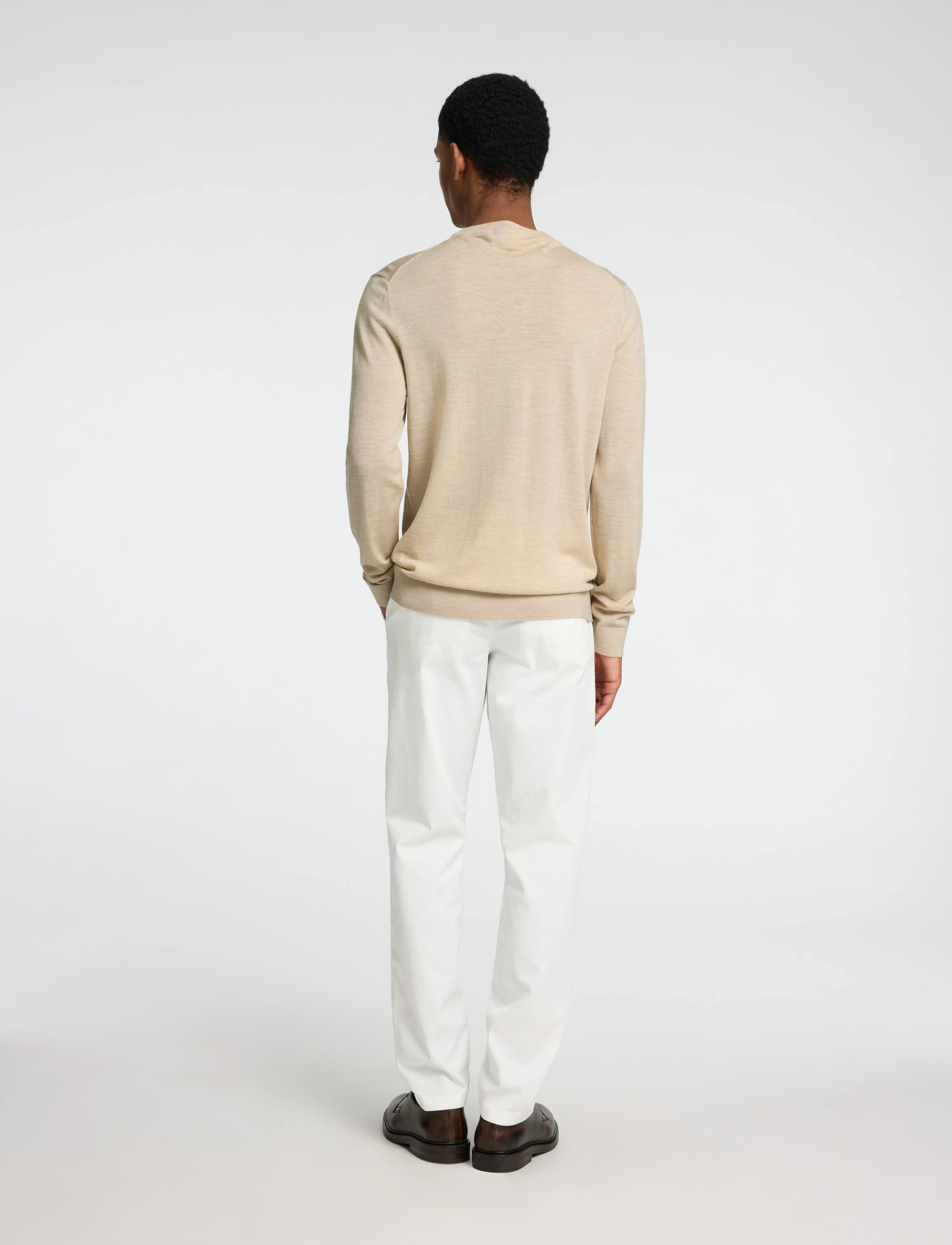 Selected - SLHTRAY LS KNIT MERINO CREW NECK NOOS - basic-strickmode - oatmeal - 2