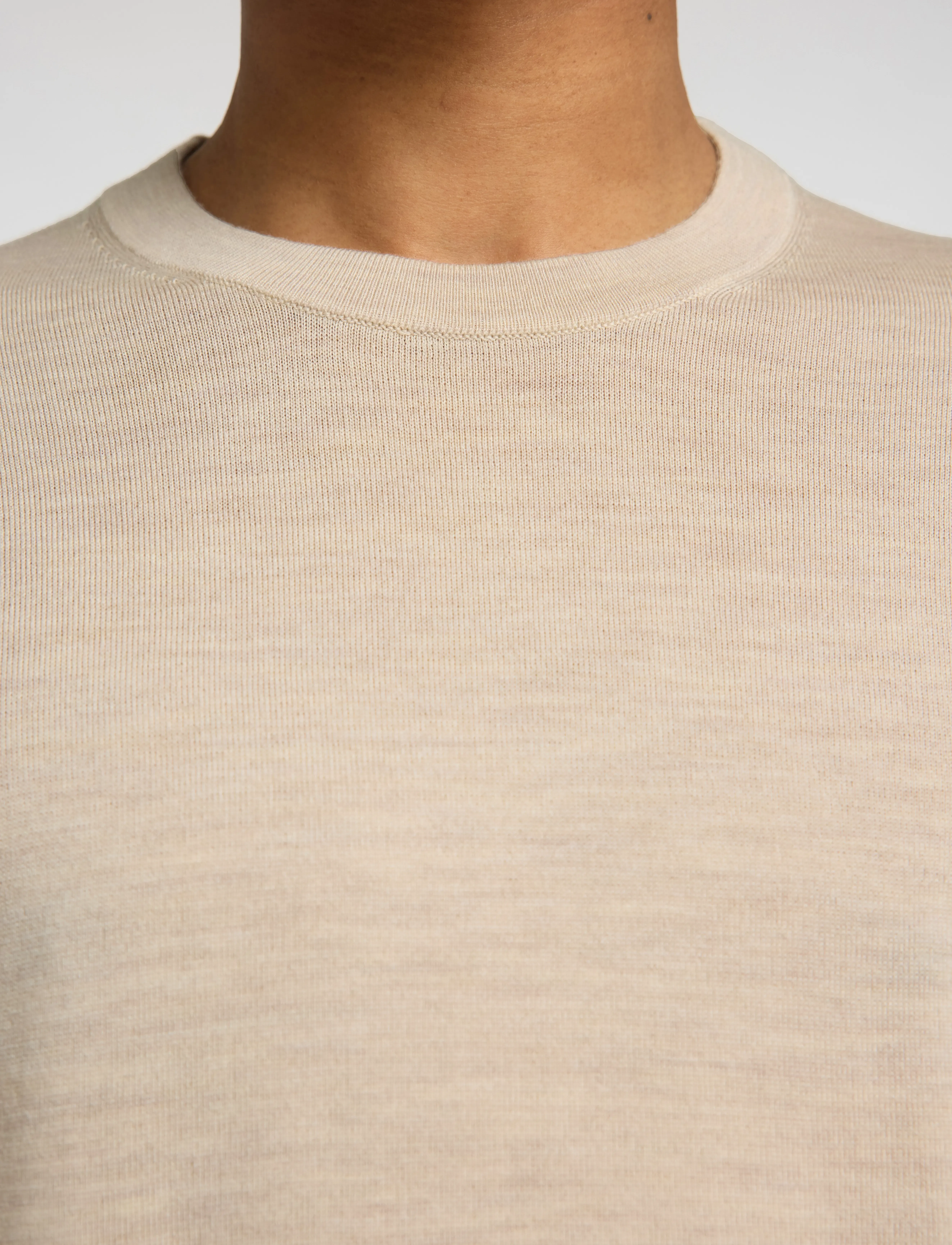 Selected - SLHTRAY LS KNIT MERINO CREW NECK NOOS - basic-strickmode - oatmeal - 5