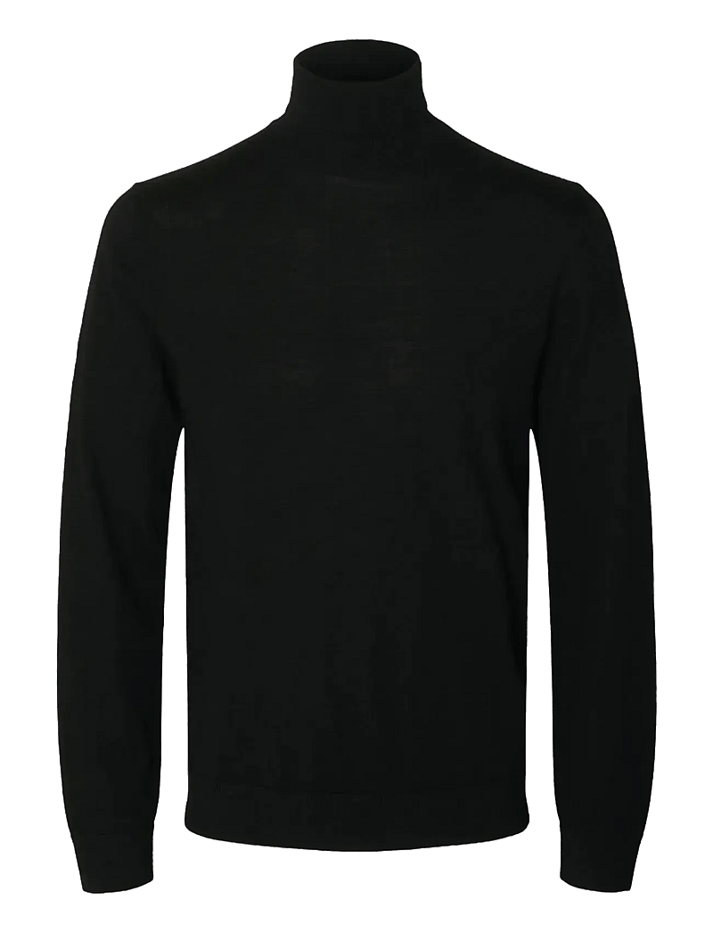 Selected - SLHTRAY LS KNIT MERINO ROLL NECK NOOS - rollkragen - black - 1