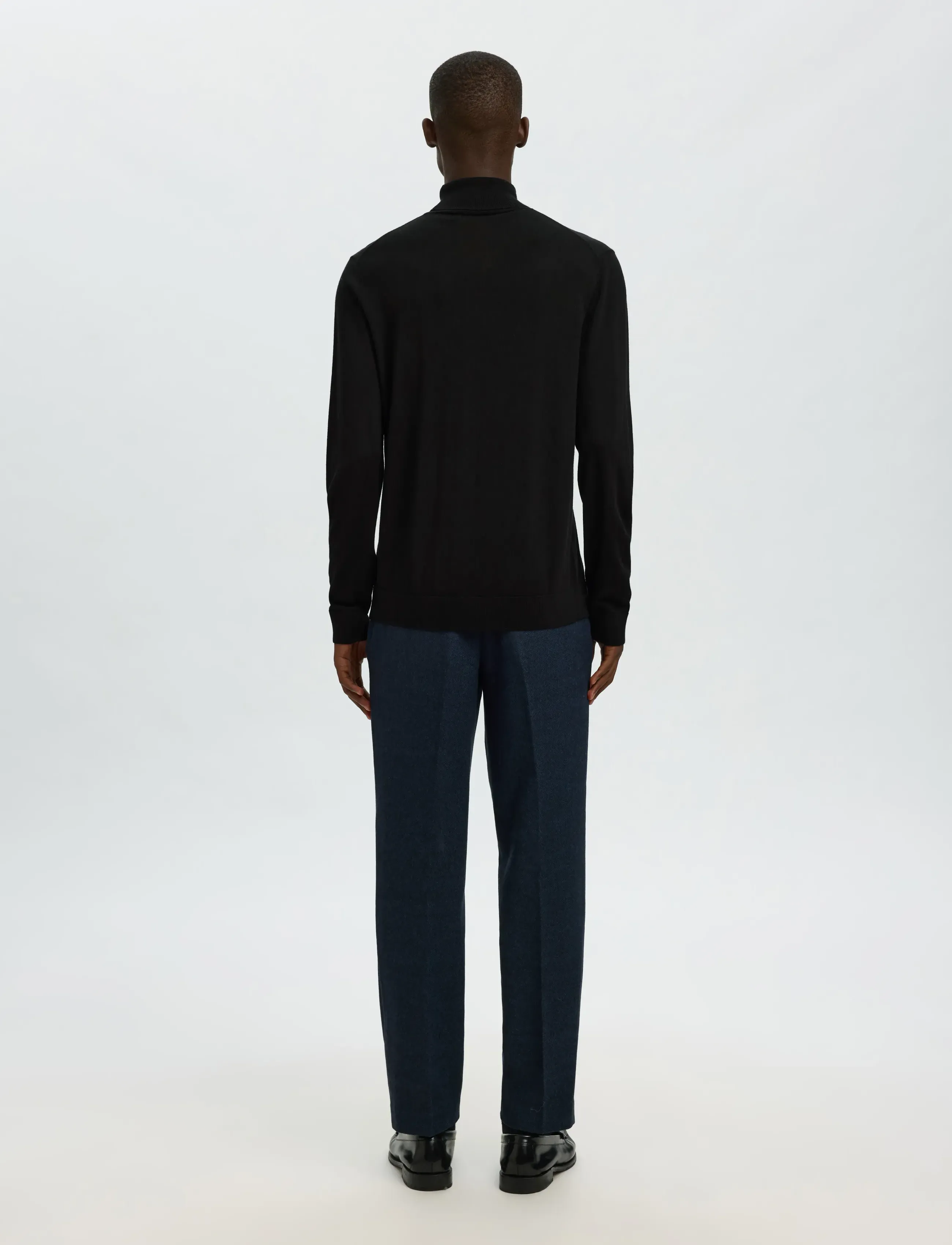 Selected - SLHTRAY LS KNIT MERINO ROLL NECK NOOS - rullekraver - black - 2