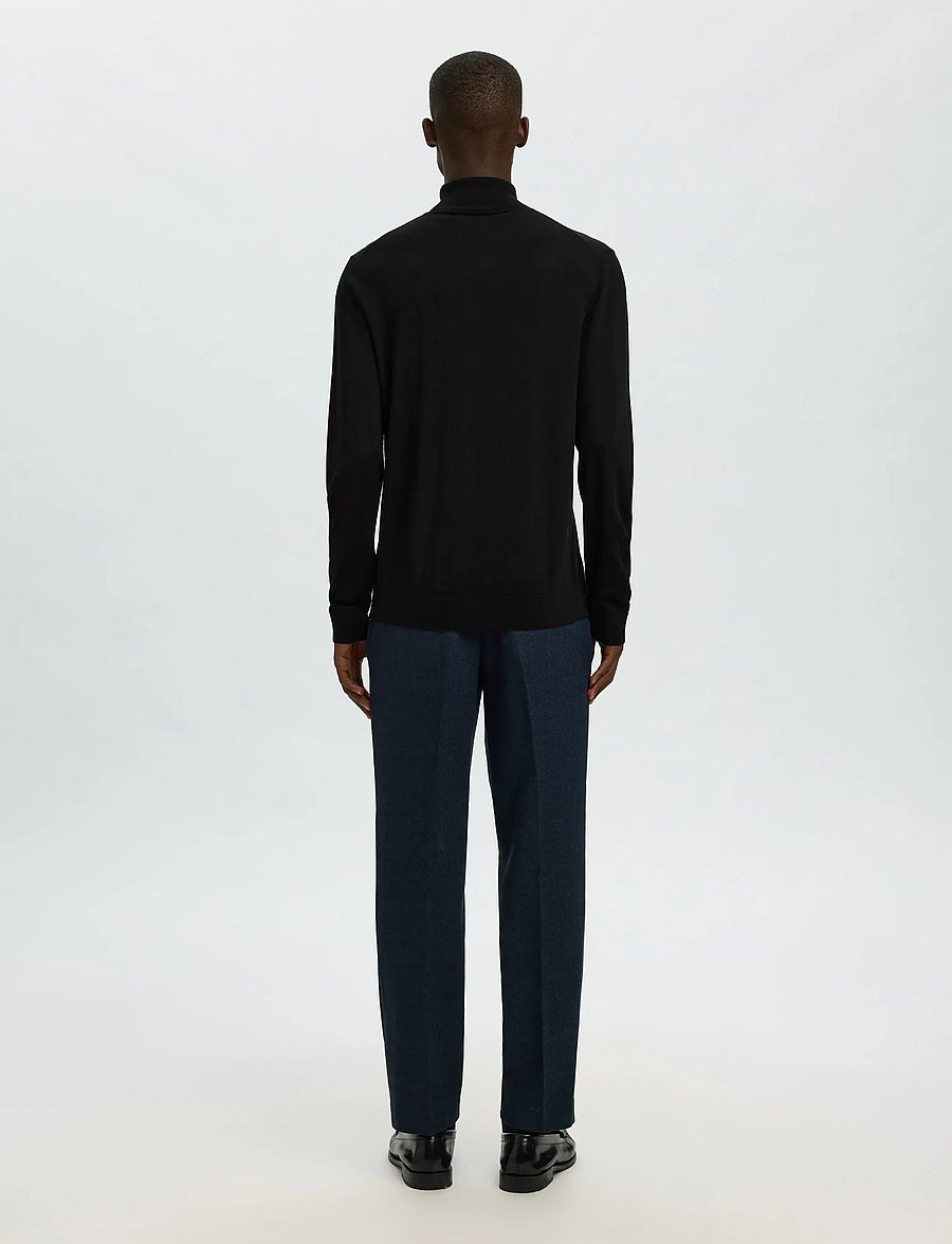 Selected - SLHTRAY LS KNIT MERINO ROLL NECK NOOS - rullekraver - black - 2