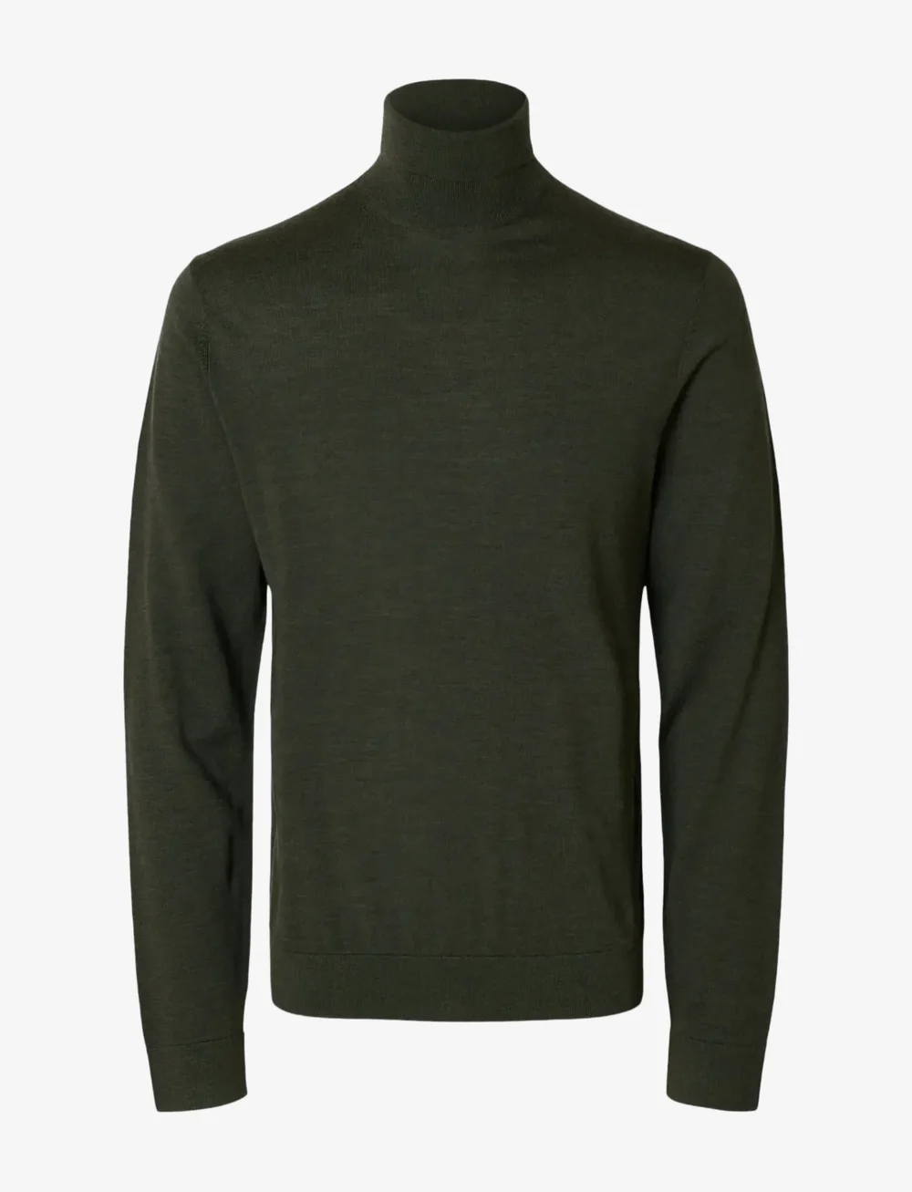 Selected - SLHTRAY LS KNIT MERINO ROLL NECK NOOS - kõrge kaelusega džemprid - forest night - 1
