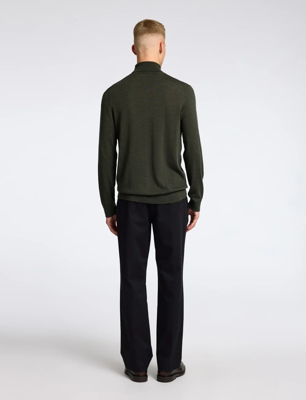 Selected - SLHTRAY LS KNIT MERINO ROLL NECK NOOS - kõrge kaelusega džemprid - forest night - 2