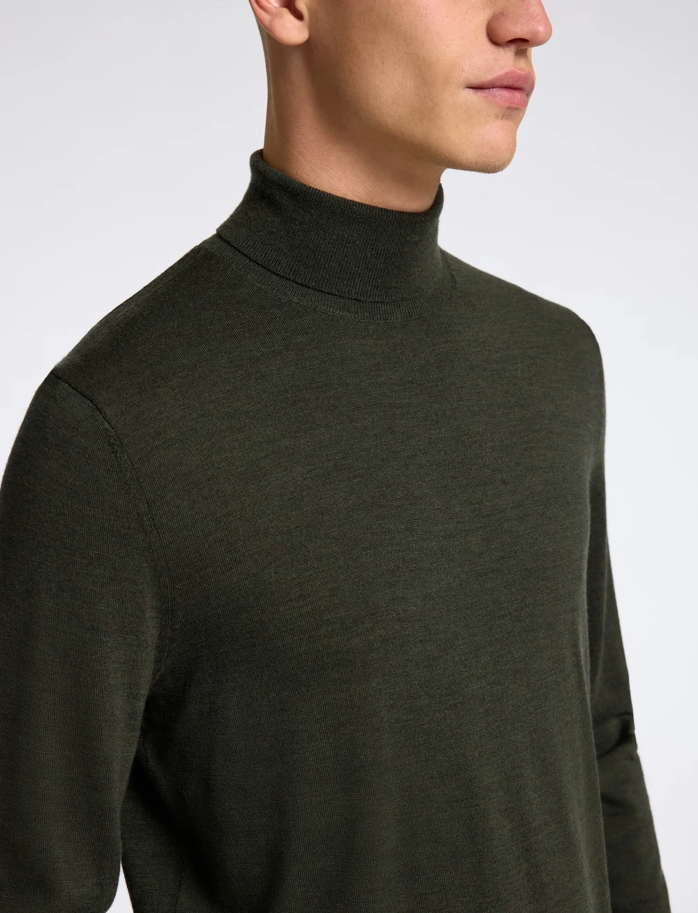 Selected - SLHTRAY LS KNIT MERINO ROLL NECK NOOS - kõrge kaelusega džemprid - forest night - 5