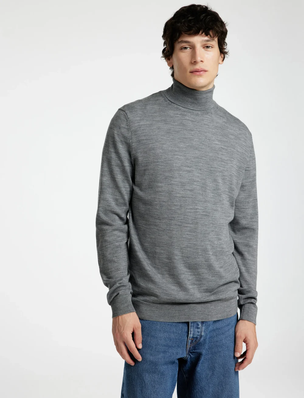 Selected - SLHTRAY LS KNIT MERINO ROLL NECK NOOS - rullekraver - medium grey melange - 4
