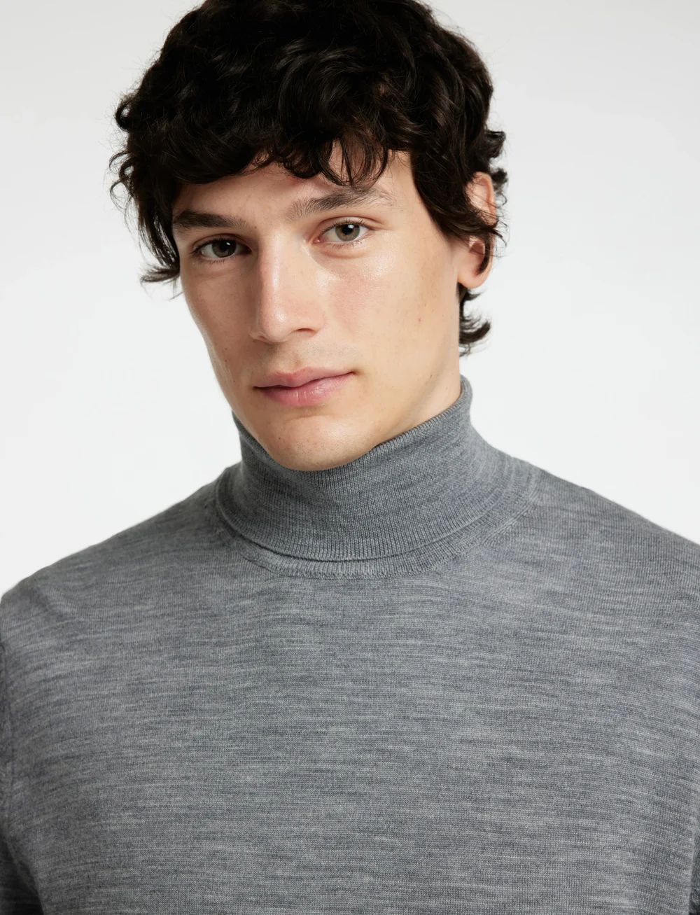 Selected - SLHTRAY LS KNIT MERINO ROLL NECK NOOS - rullekraver - medium grey melange - 5