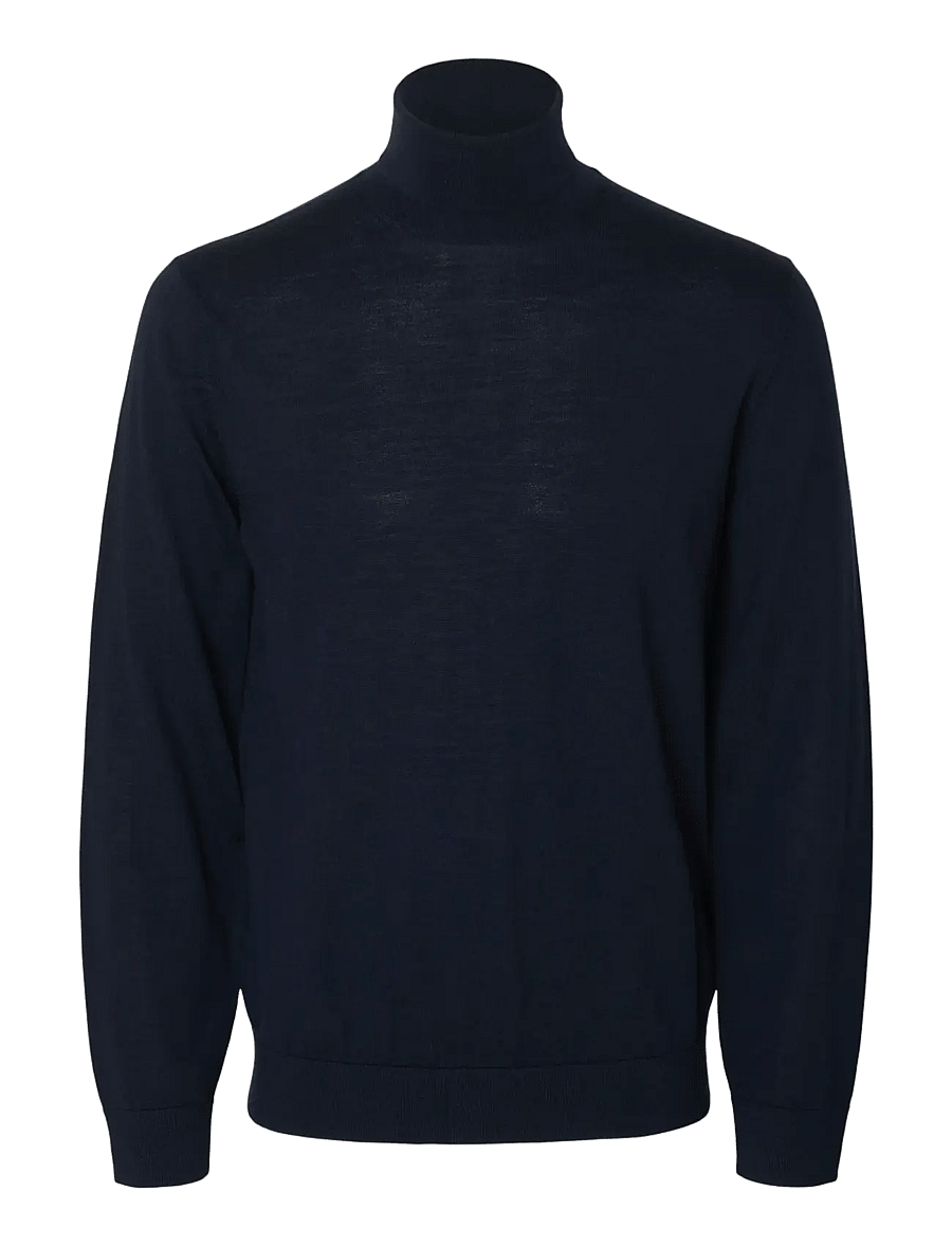 Selected - SLHTRAY LS KNIT MERINO ROLL NECK NOOS - rollkragen - navy blazer - 1