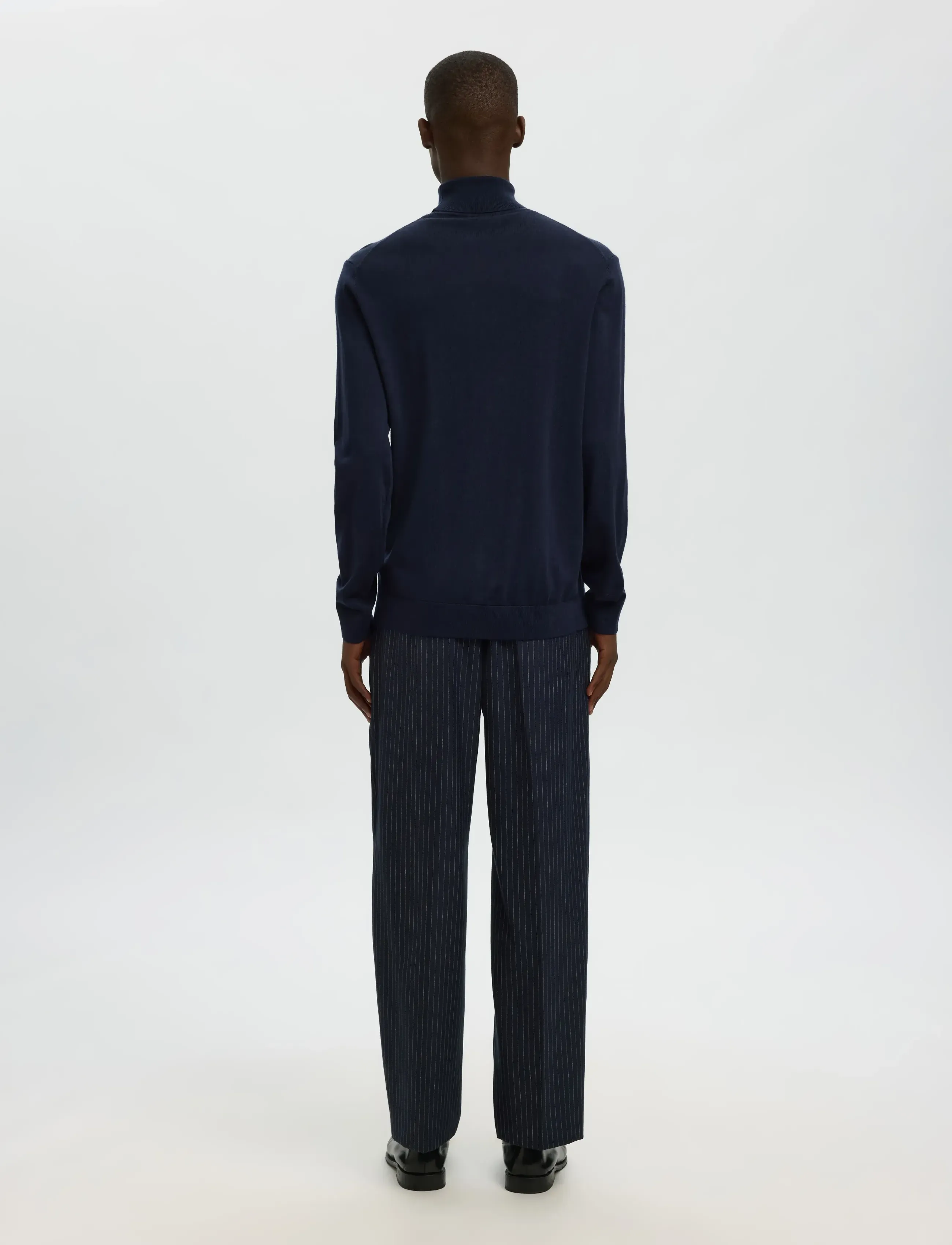 Selected - SLHTRAY LS KNIT MERINO ROLL NECK NOOS - rollkragen - navy blazer - 2