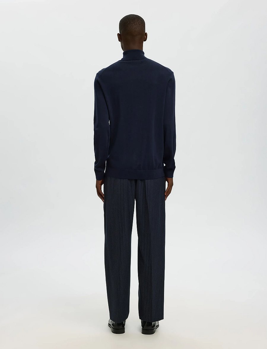 Selected - SLHTRAY LS KNIT MERINO ROLL NECK NOOS - rollkragen - navy blazer - 2