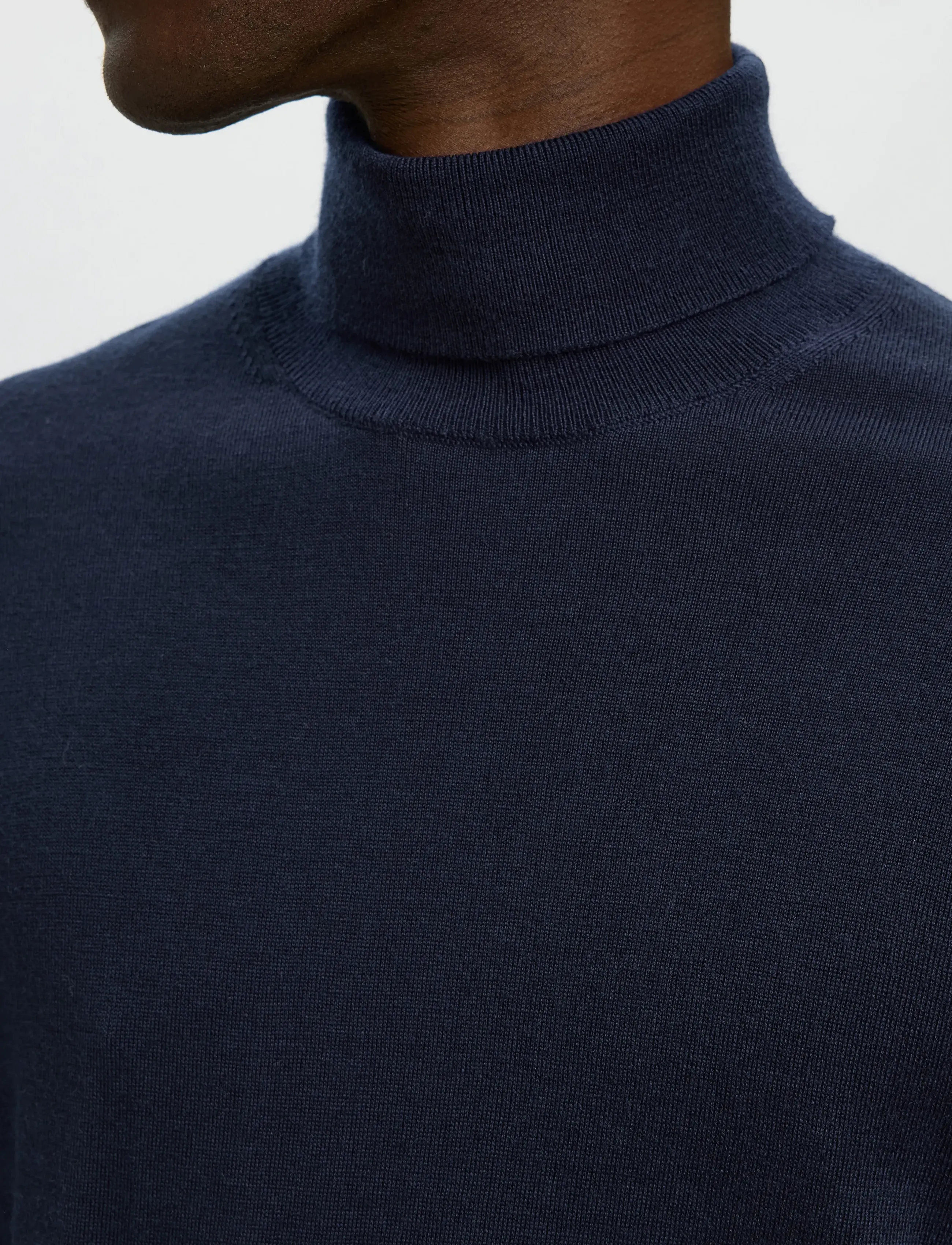 Selected - SLHTRAY LS KNIT MERINO ROLL NECK NOOS - rollkragen - navy blazer - 4