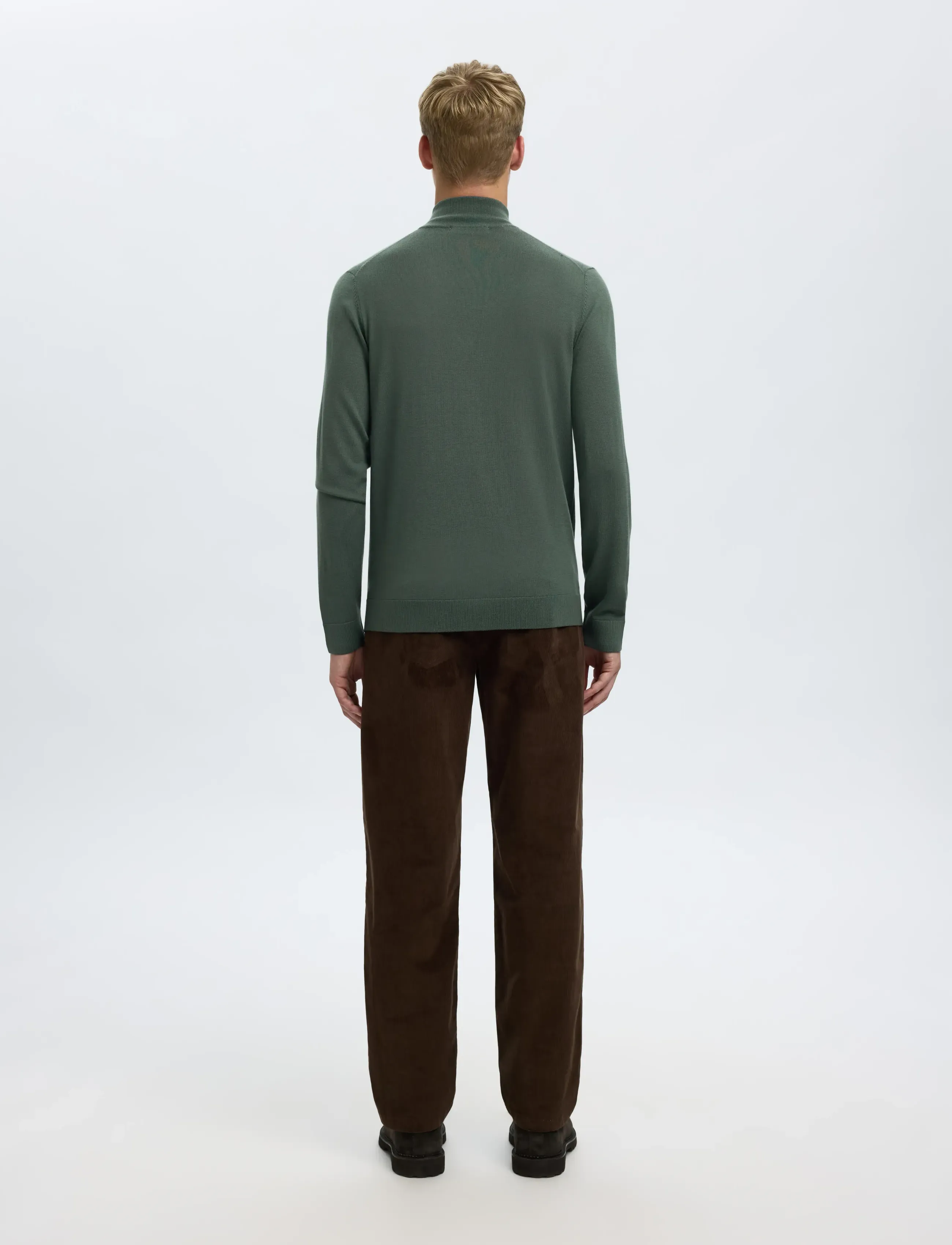 Selected - SLHTRAY LS KNIT MERINO HALF ZIP NOOS - halfzip strik - deep forest - 2